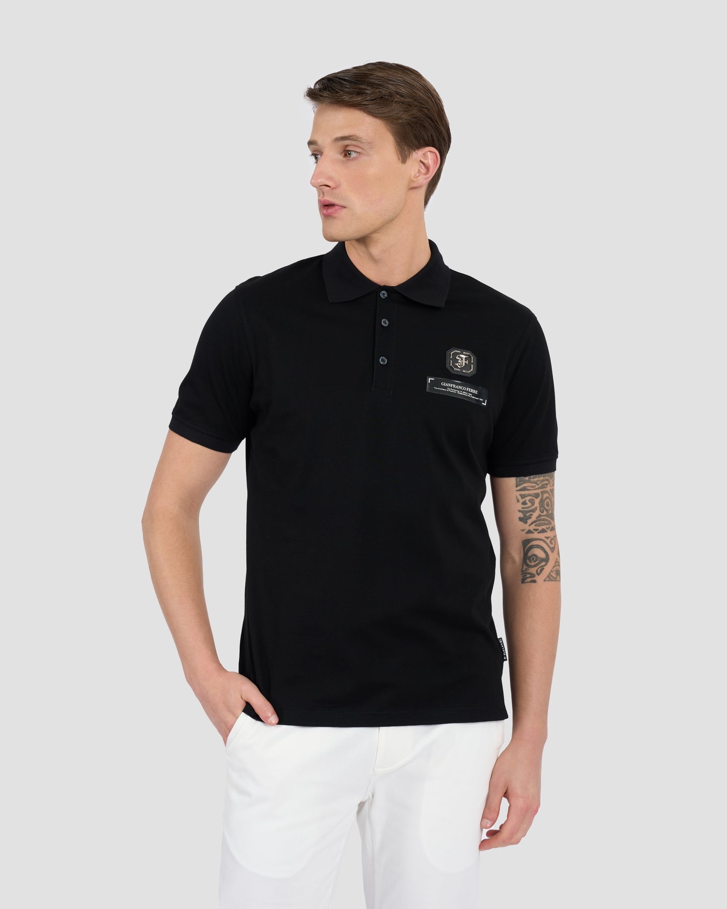 Metal Brand Embellished Polo Shirt