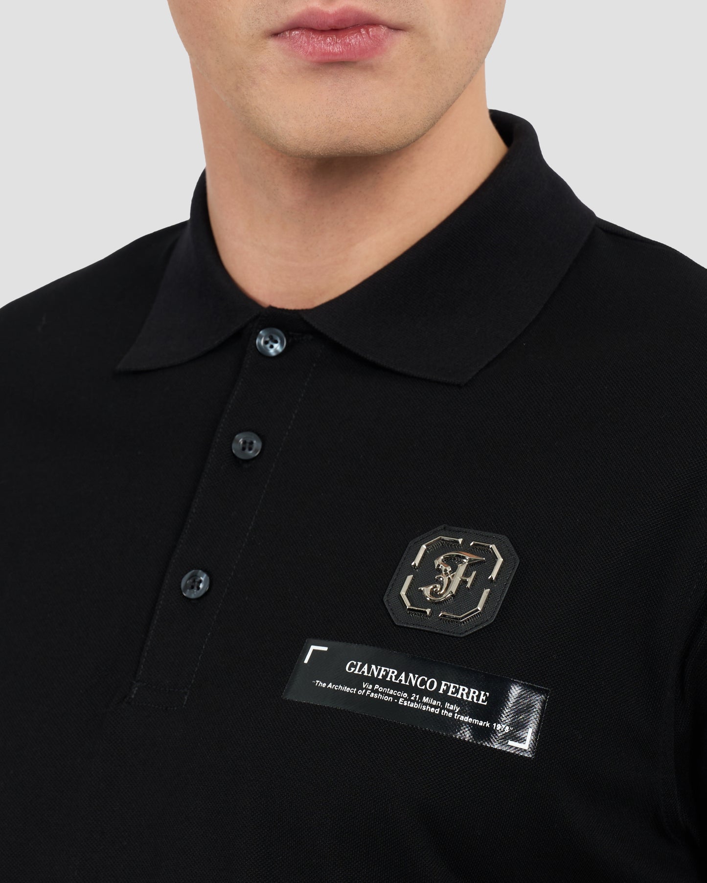 Metal Brand Embellished Polo Shirt