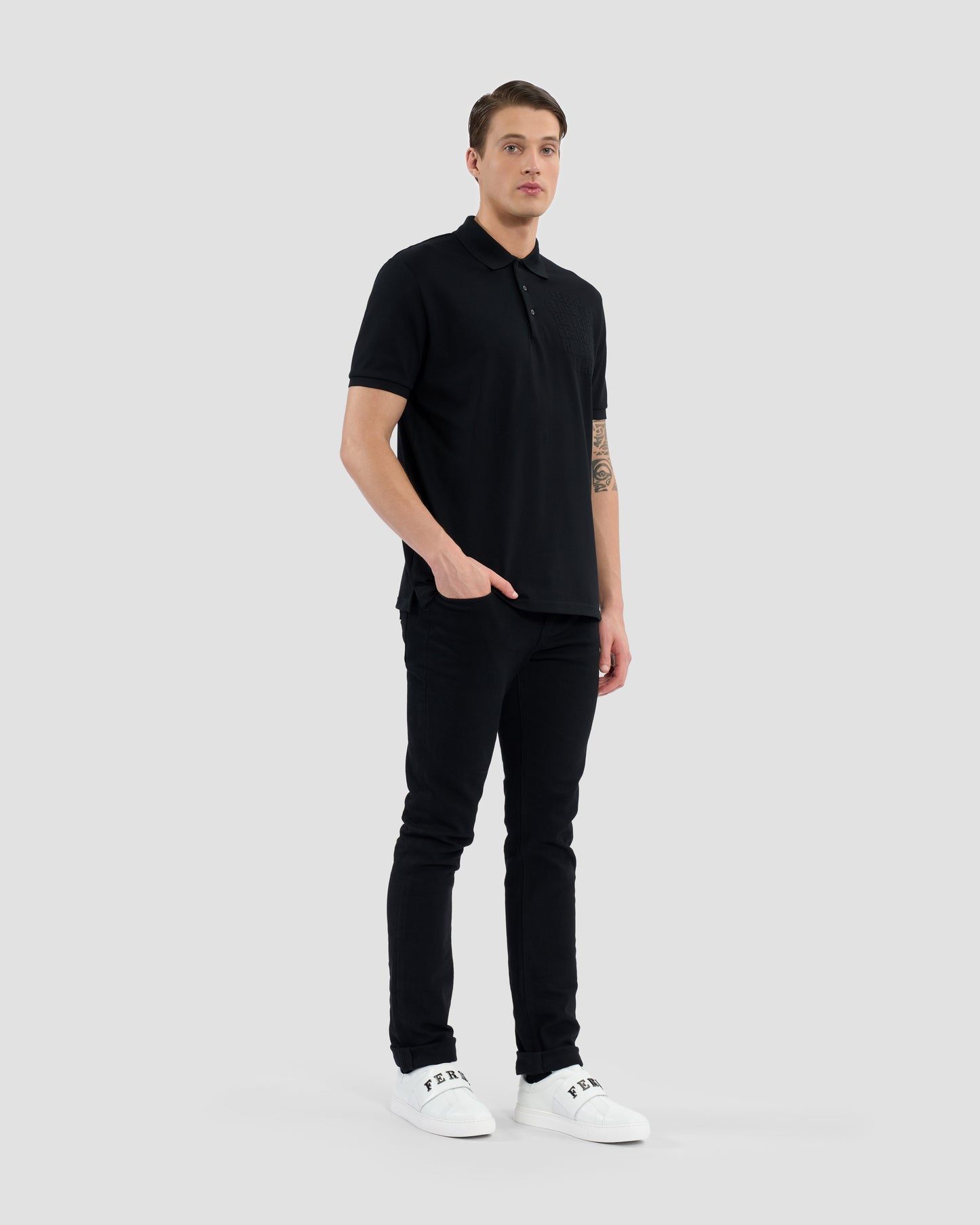 Monochrome Ferré Embellished Polo Shirt