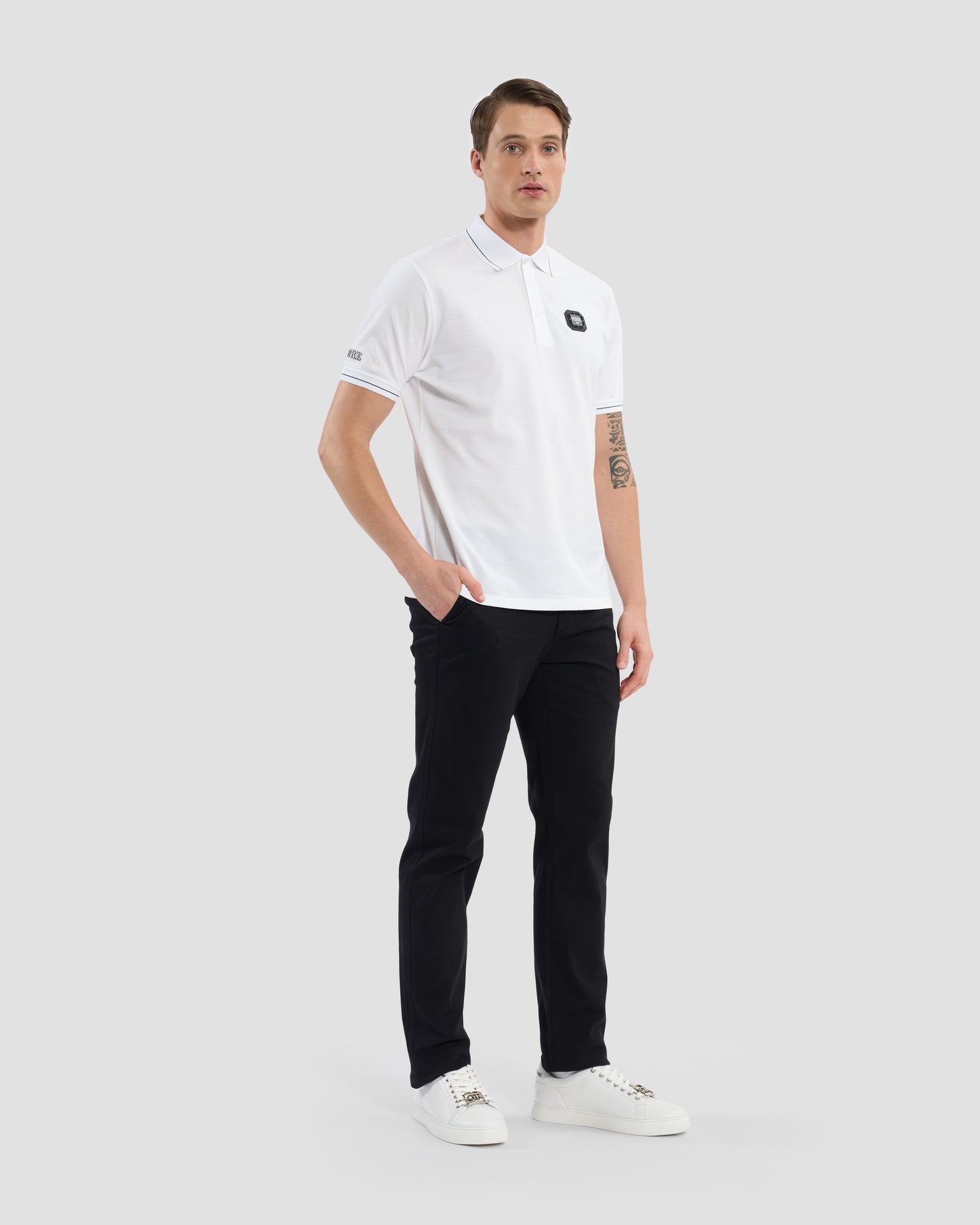 Ferré Embellished Sleeve Polo Shirt