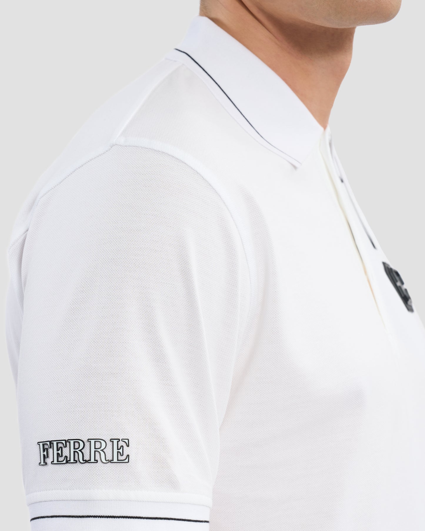 Ferré Embellished Sleeve Polo Shirt