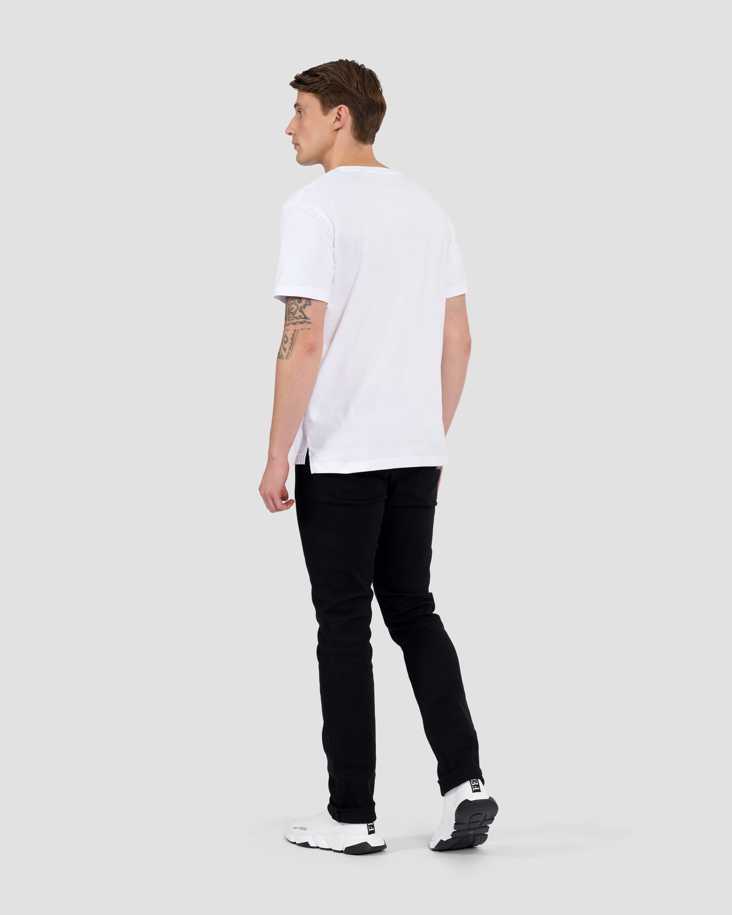 V-Neck Metal Patched T-Shirt