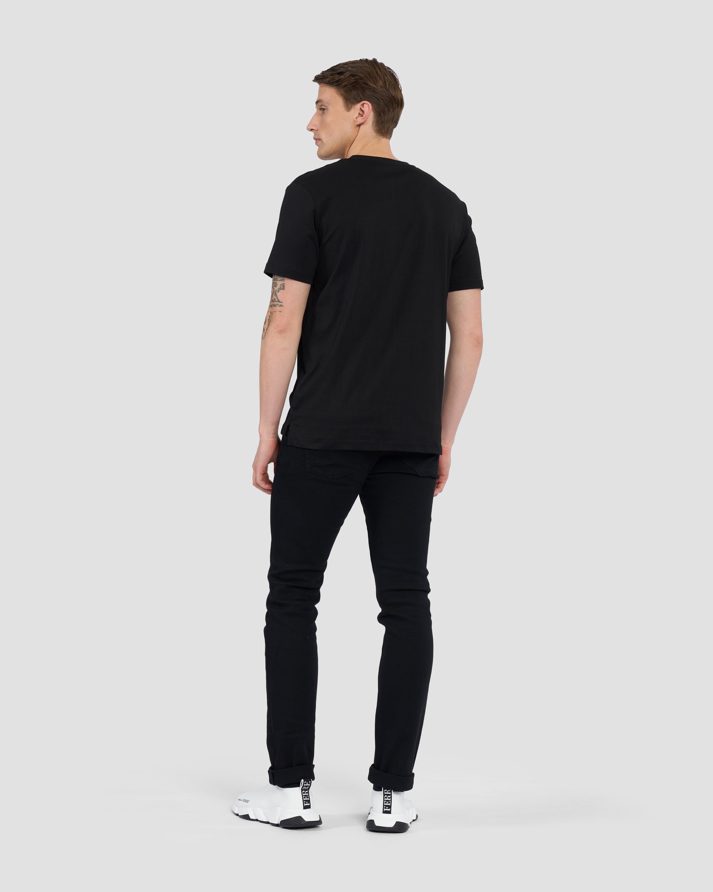 V-Neck Metal Patched T-Shirt