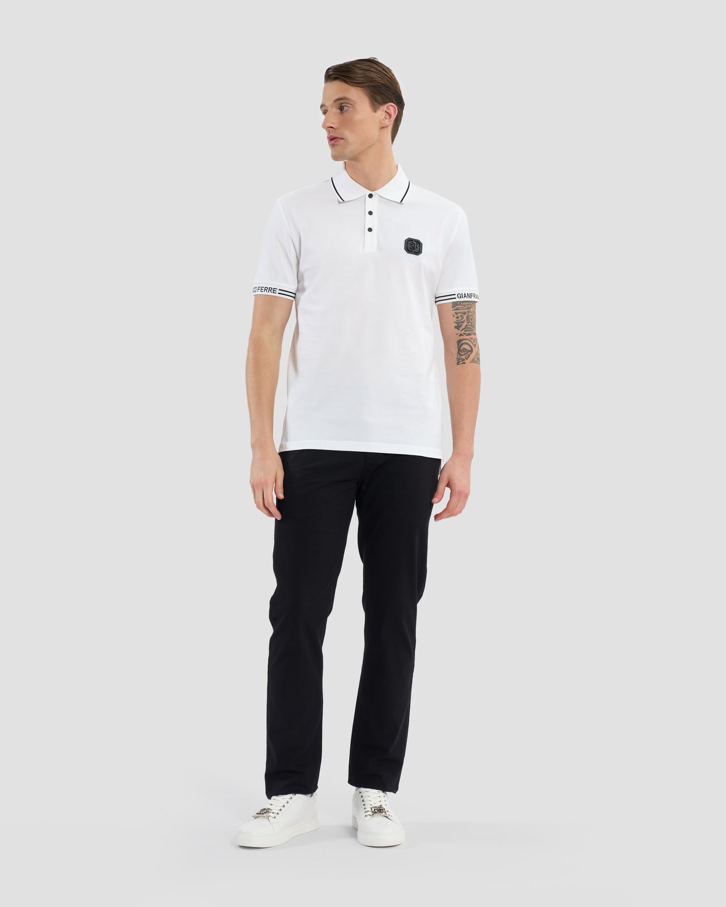 Brand Taped Cuffs Polo Shirt