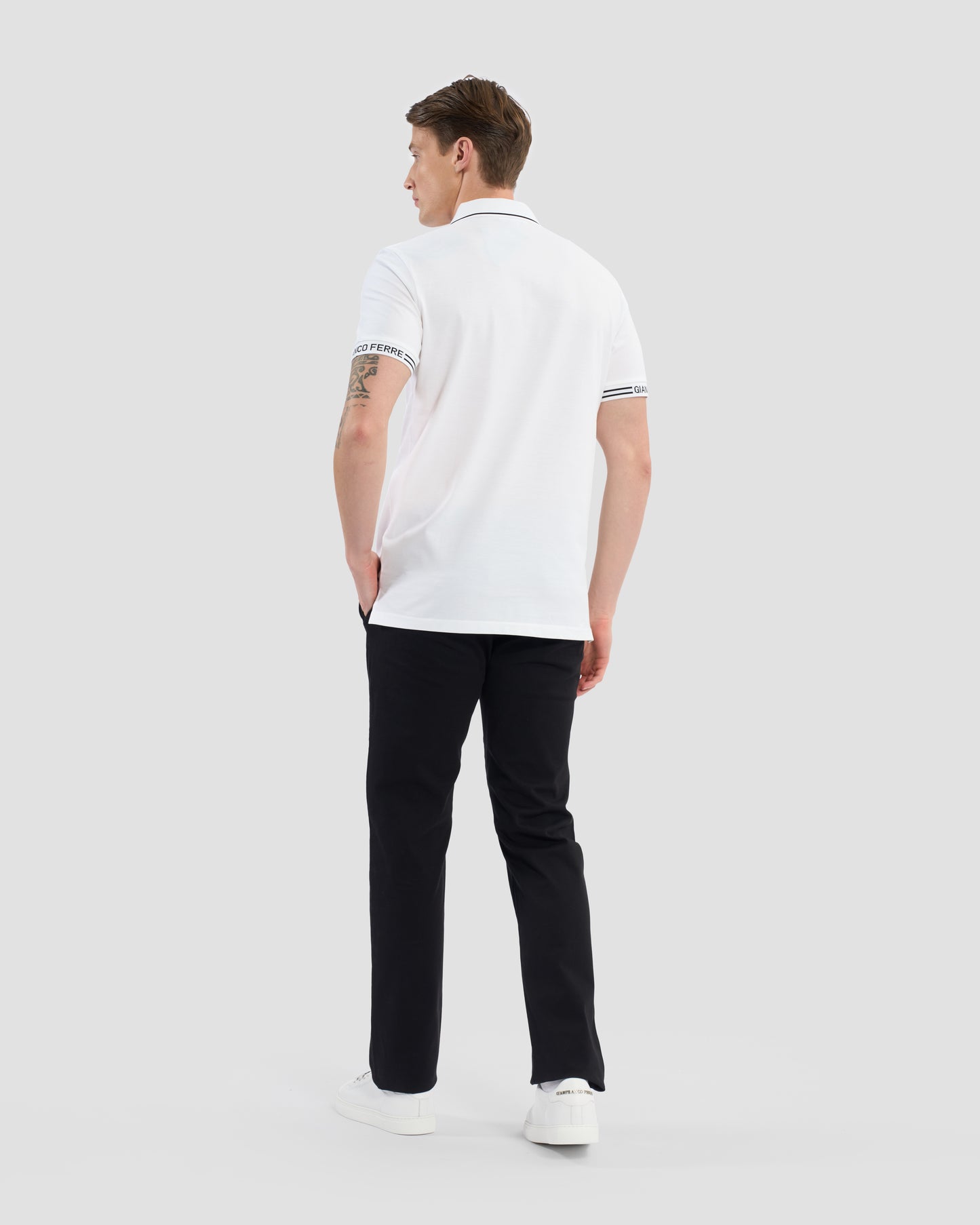 Brand Taped Cuffs Polo Shirt