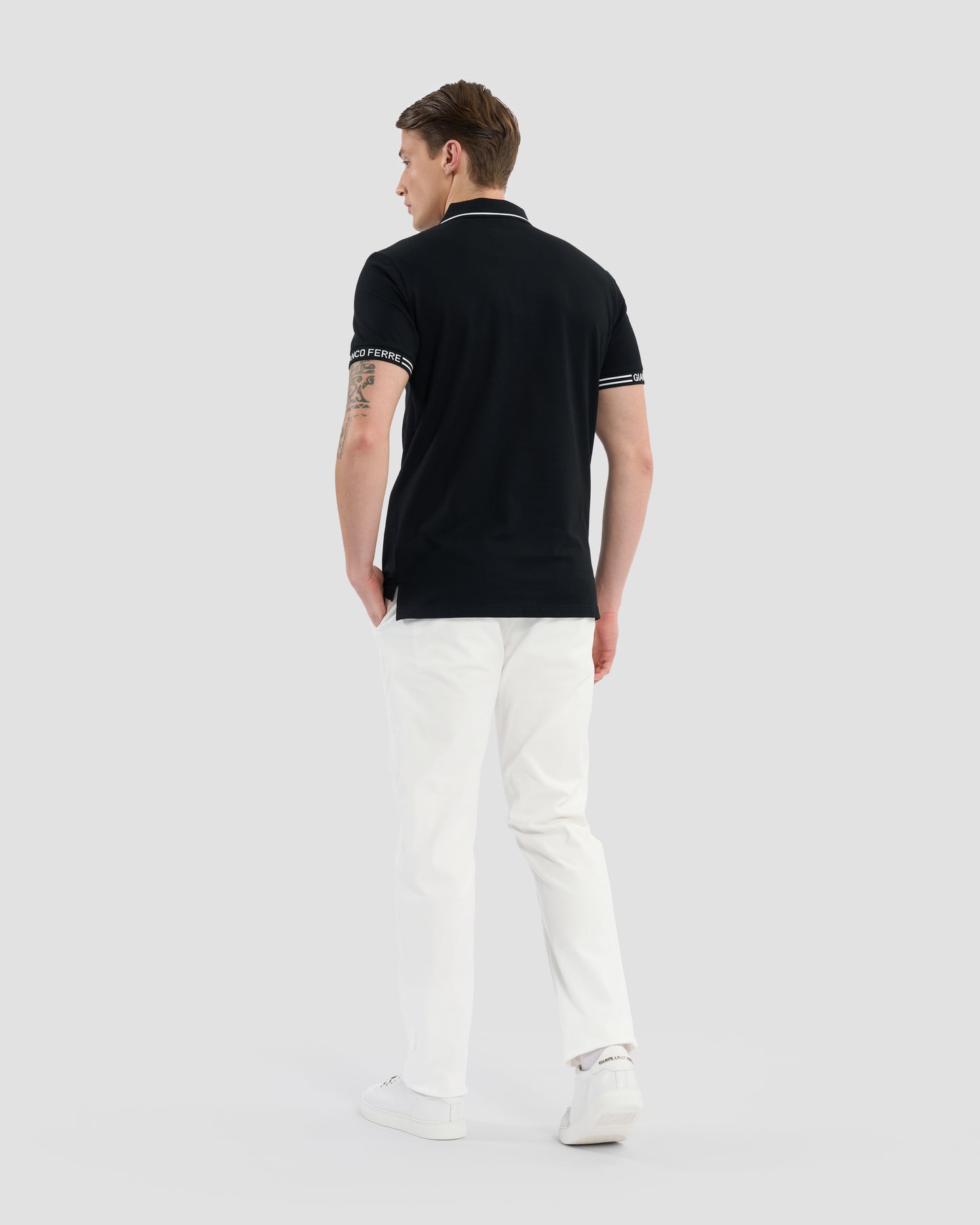 Brand Taped Cuffs Polo Shirt