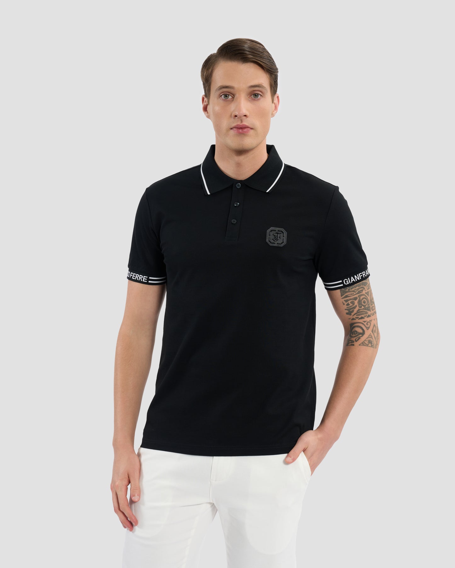 Brand Taped Cuffs Polo Shirt