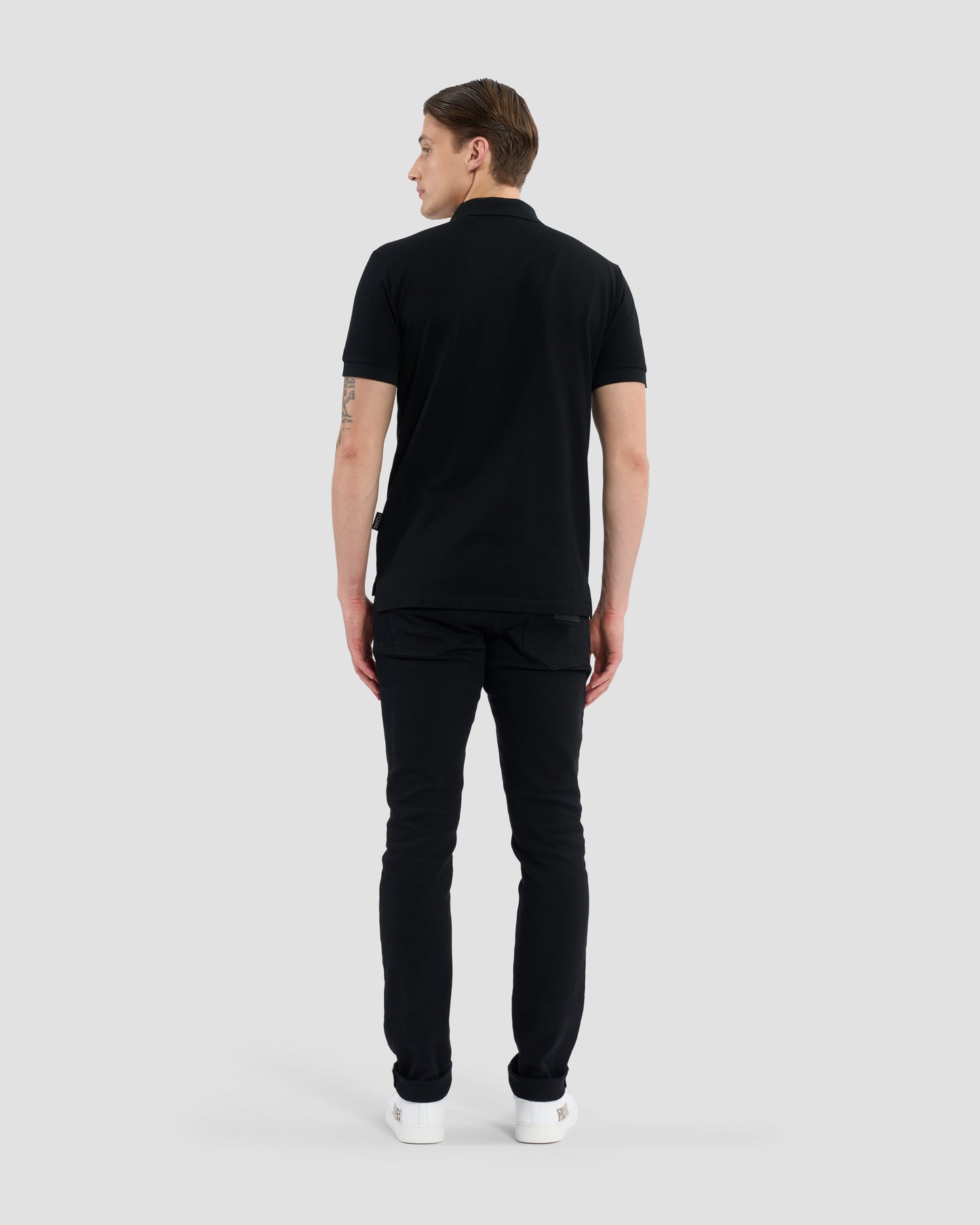 Matte Metal Brand Embellished Polo Shirt