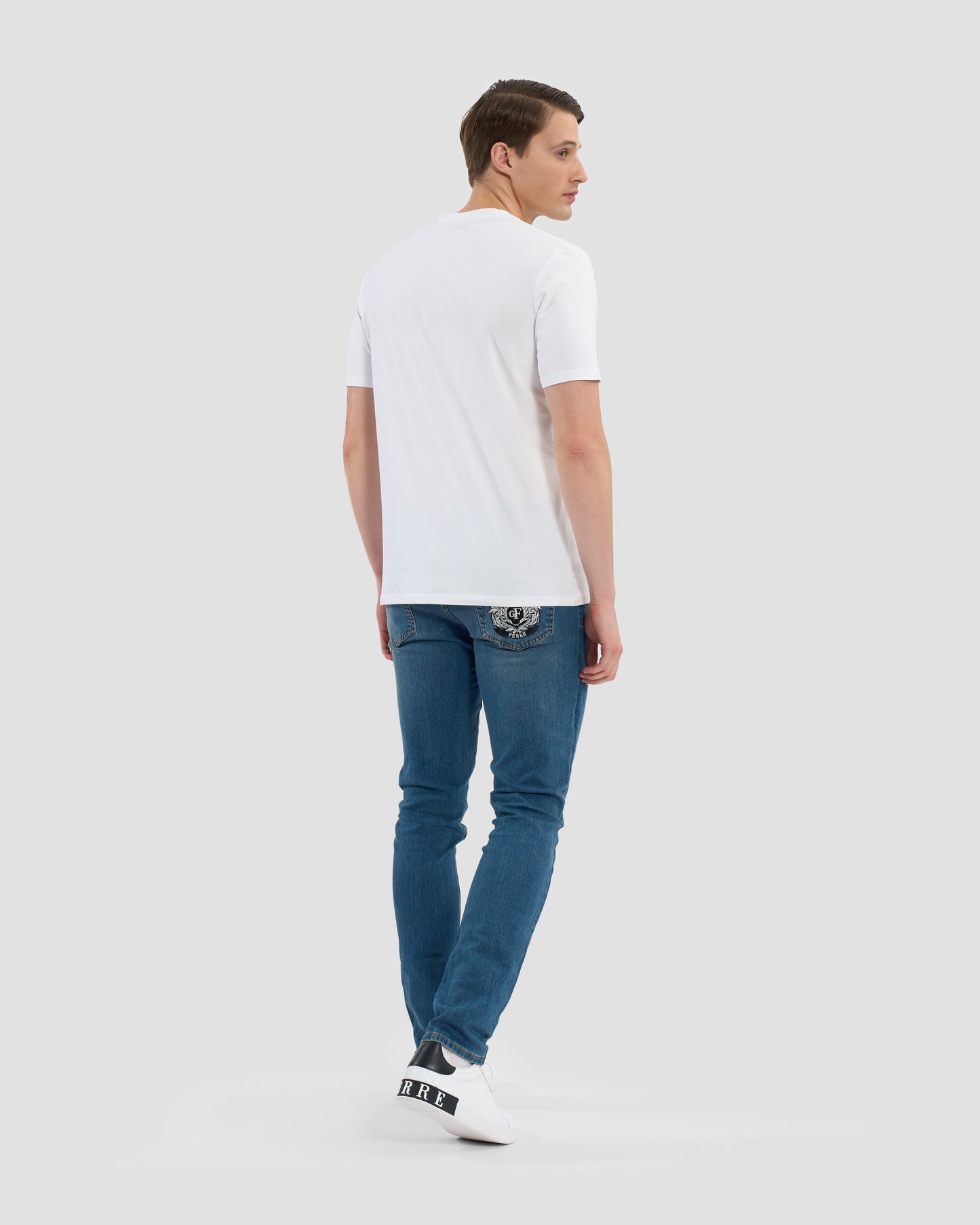 Croc-Skin Effect Script Print T-Shirt
