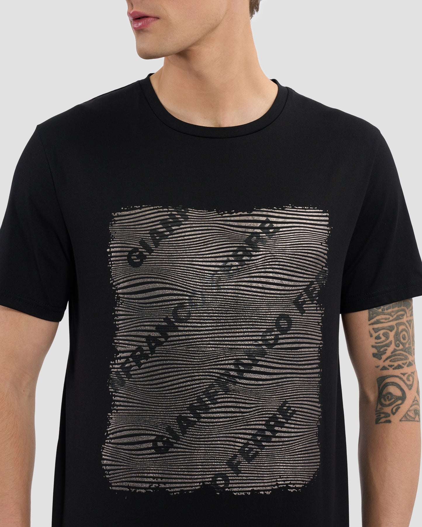 Striped Metallic Front T-Shirt