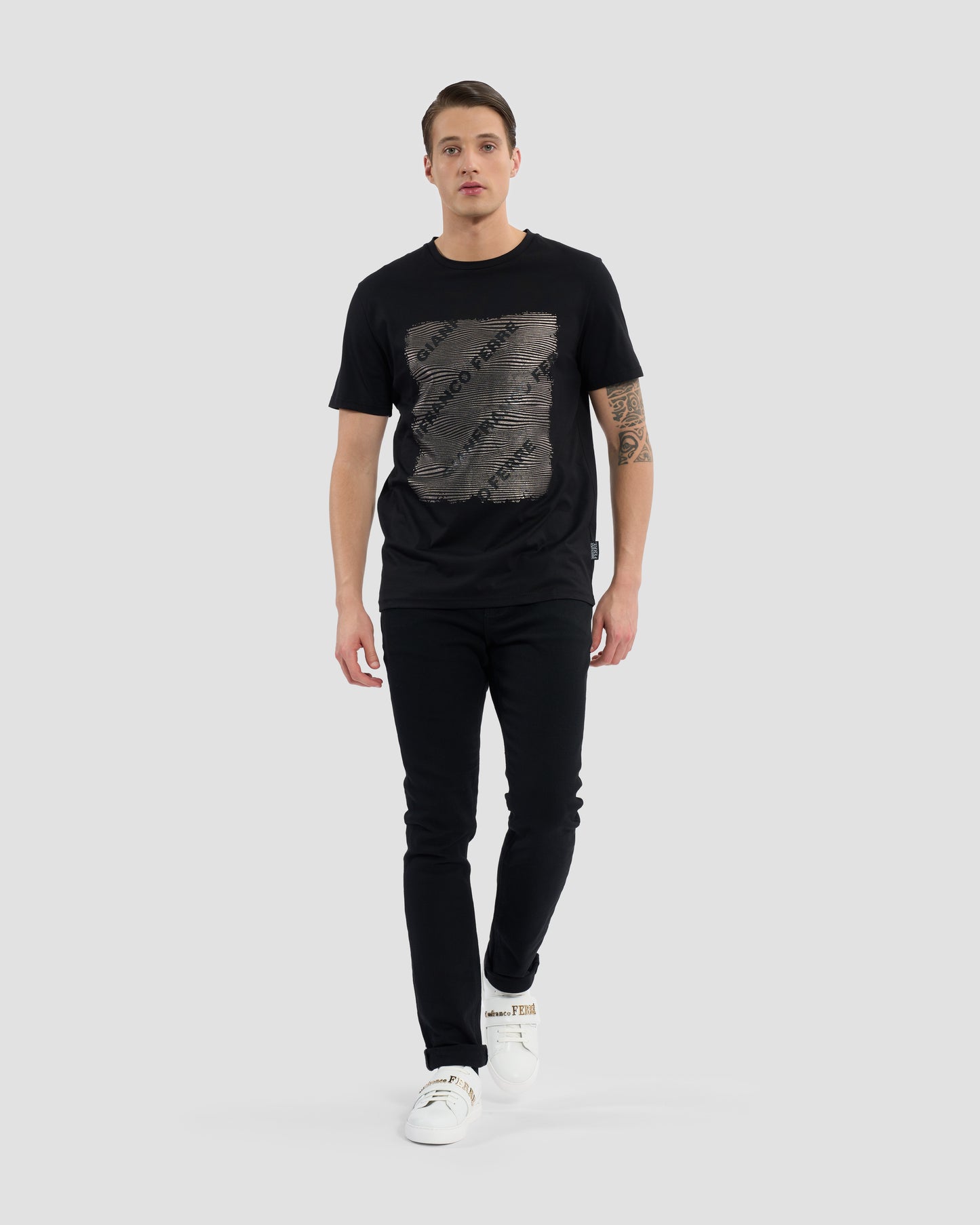 Striped Metallic Front T-Shirt