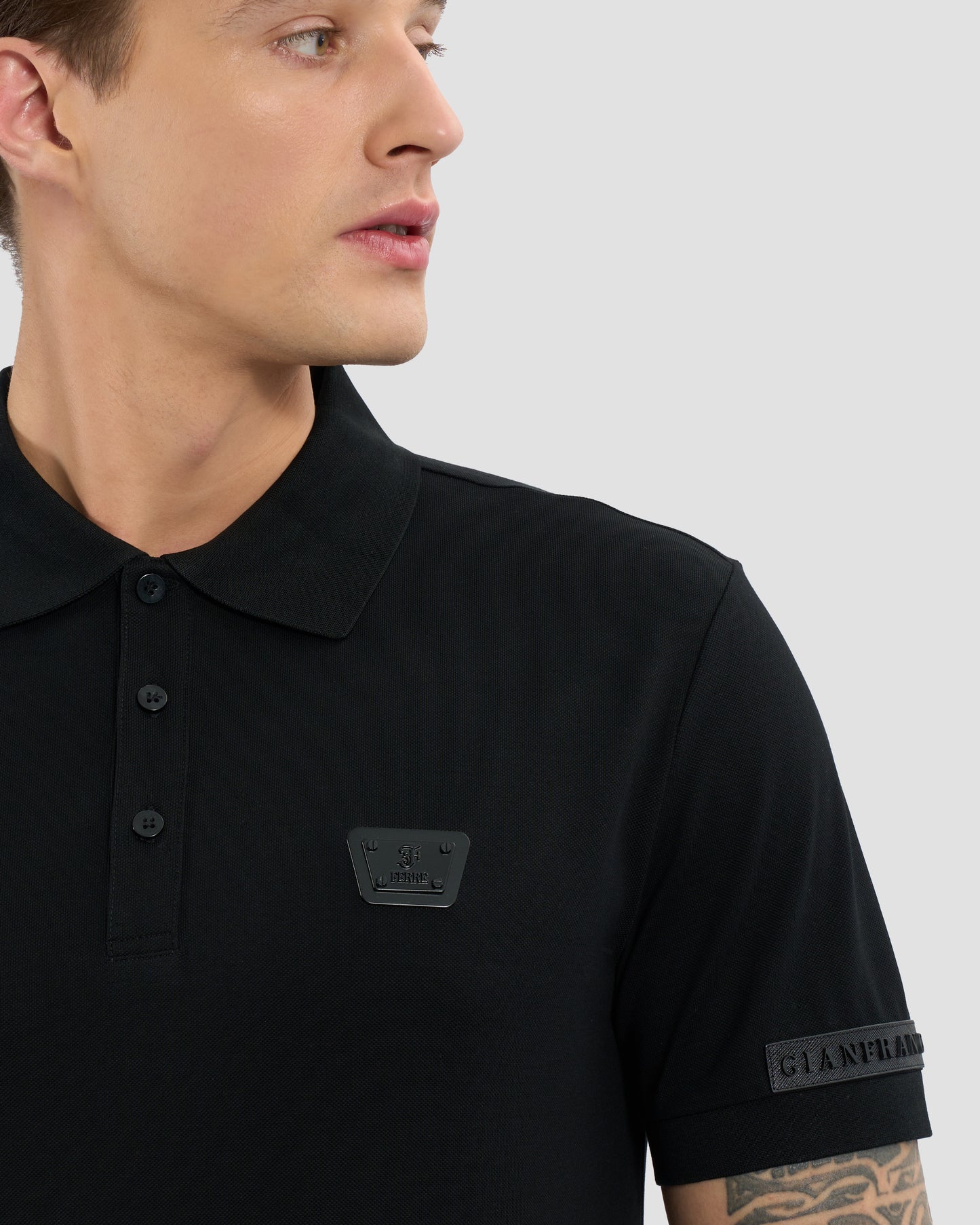 Monochrome Brand Embellished Sleeve Polo Shirt