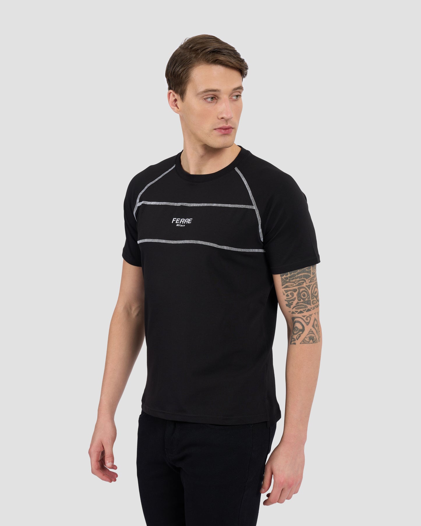 Contrast Stitching Accent T-Shirt