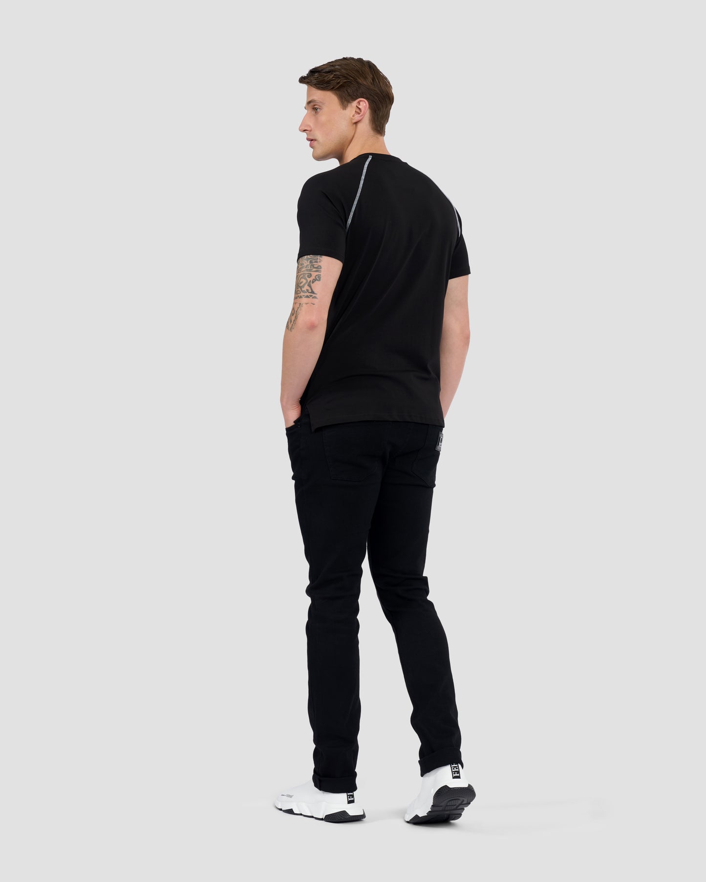 Contrast Stitching Accent T-Shirt