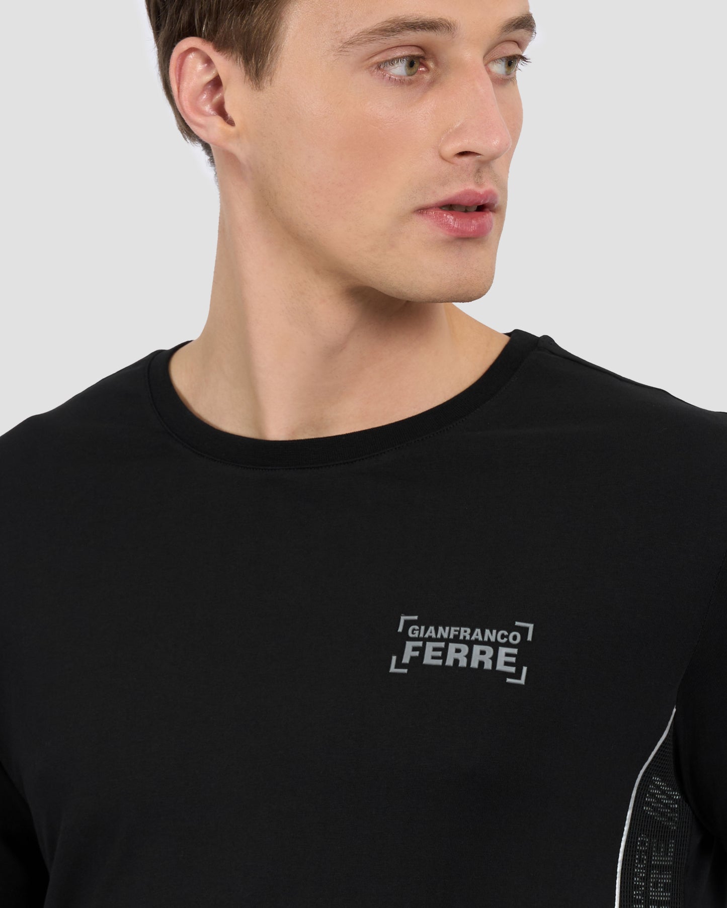 Mesh Brand Accented T-Shirt