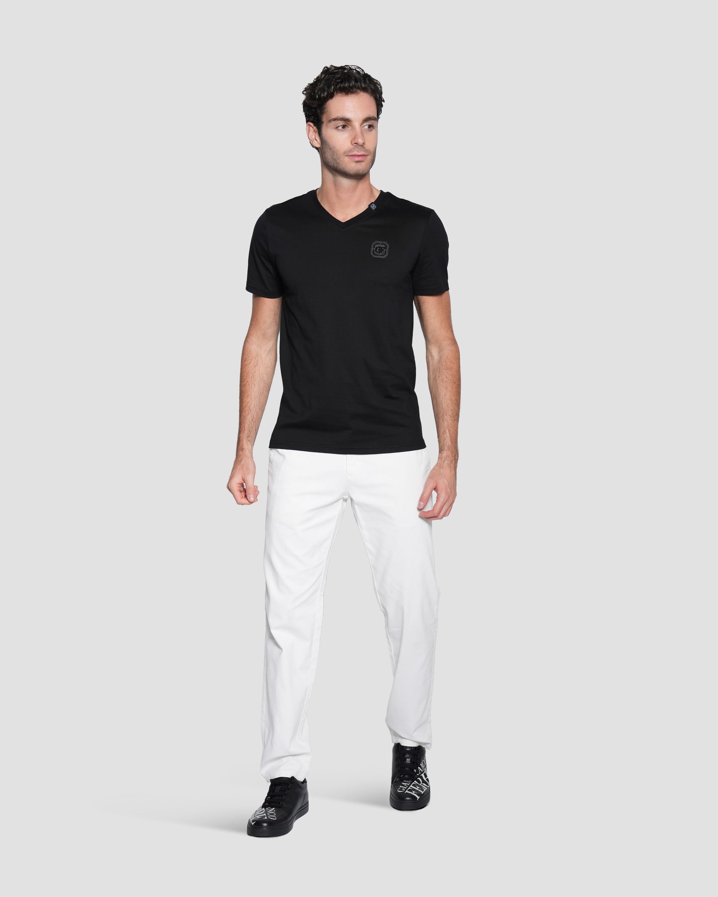 Vertical Brand Printed Back T-Shirt