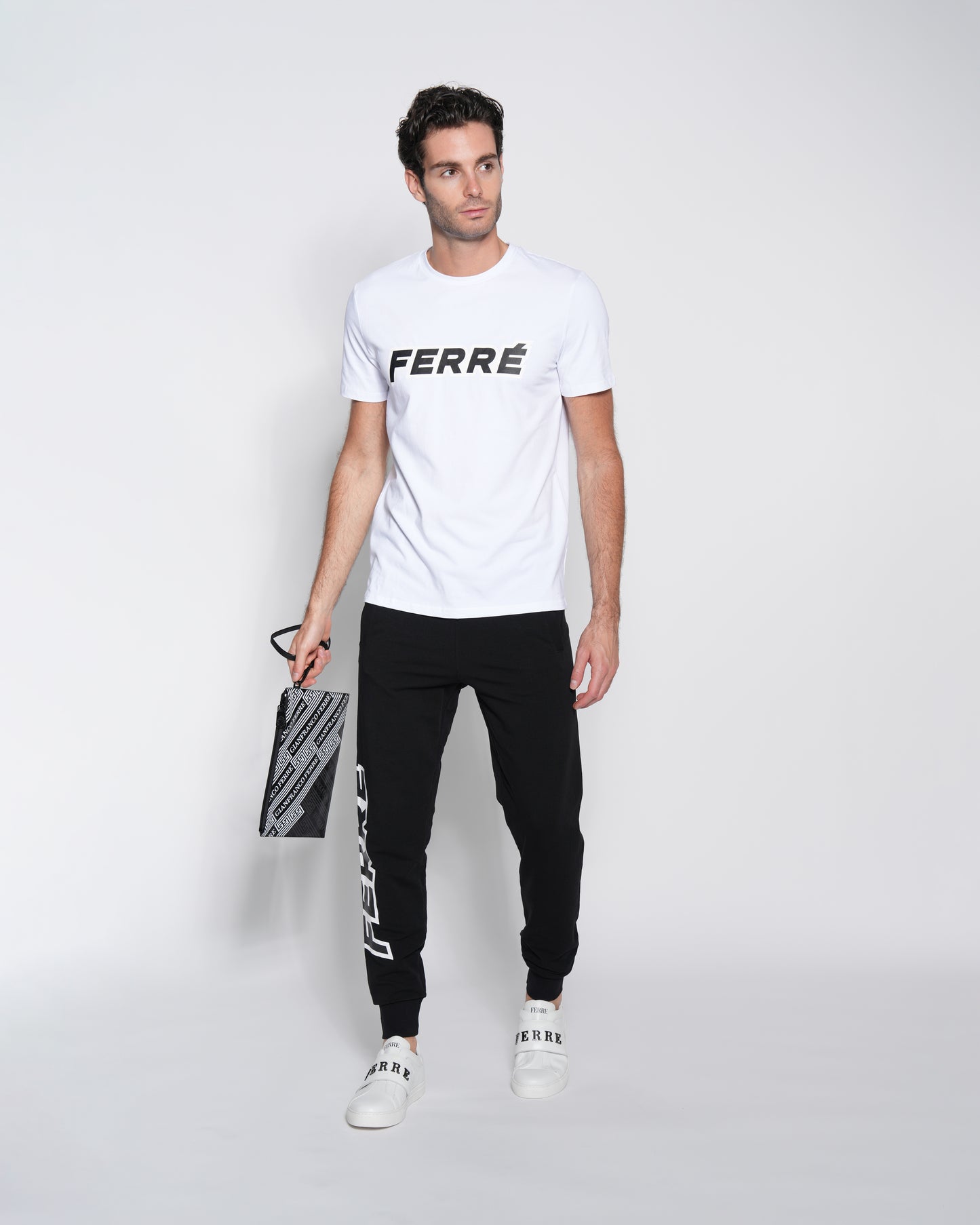 White Logo Print T-shirt
