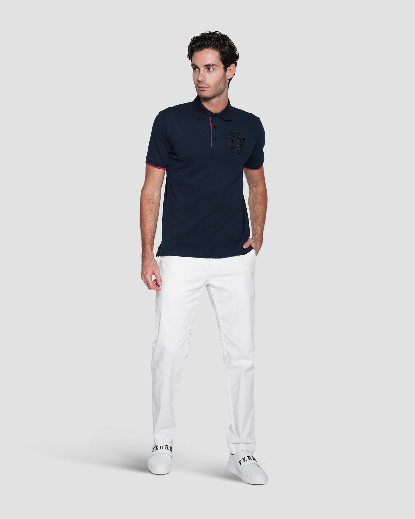 Embroidered Emblem Polo Shirt