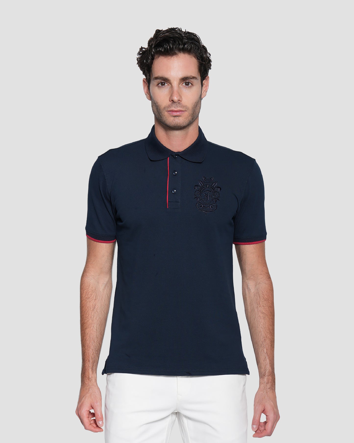 Embroidered Emblem Polo Shirt