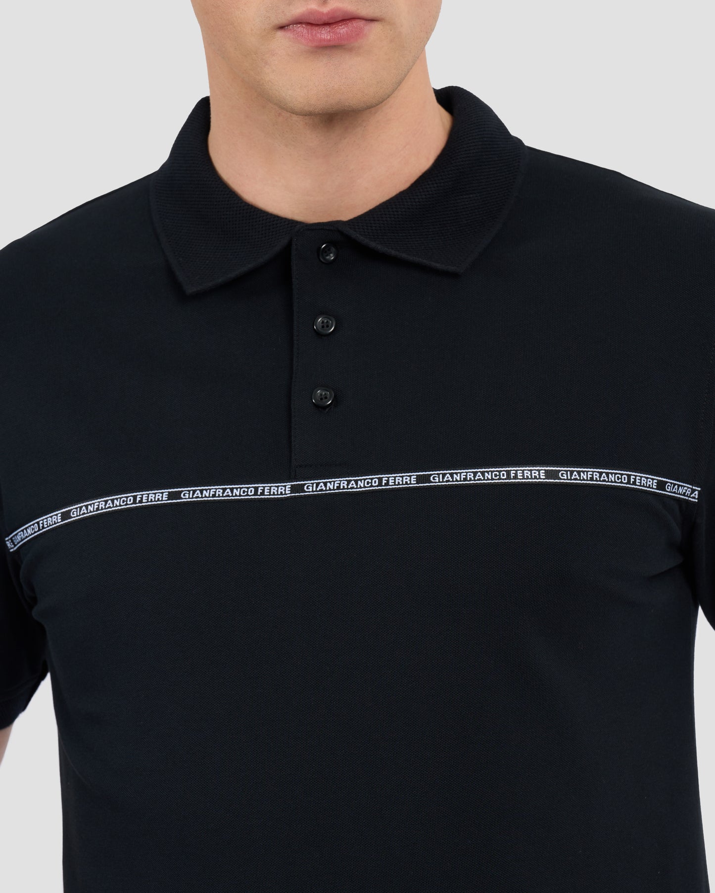 Contrast Brand Taped Polo Shirt