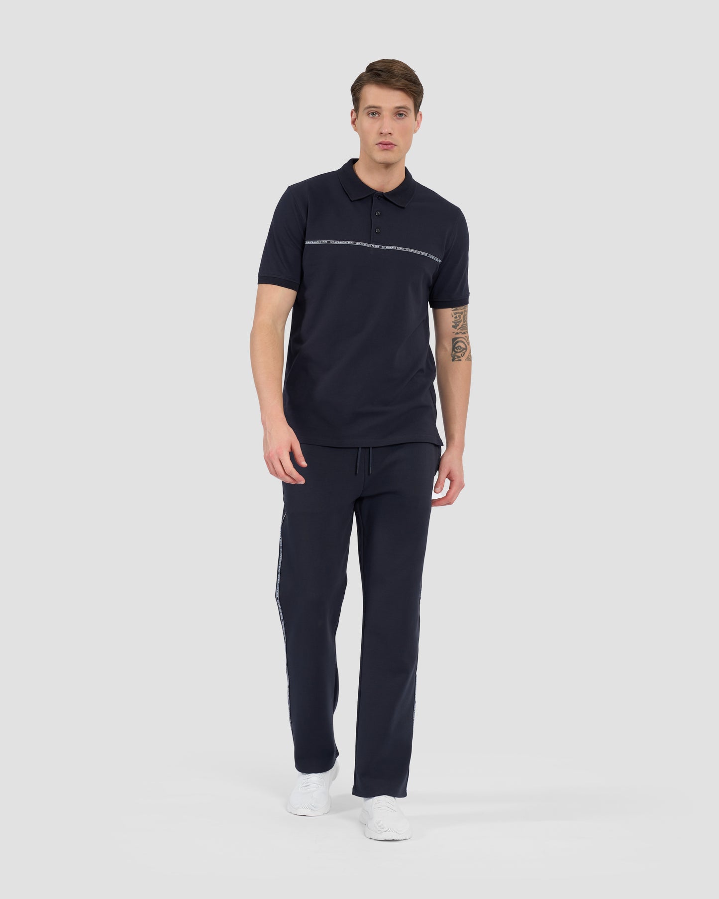 Contrast Brand Taped Polo Shirt