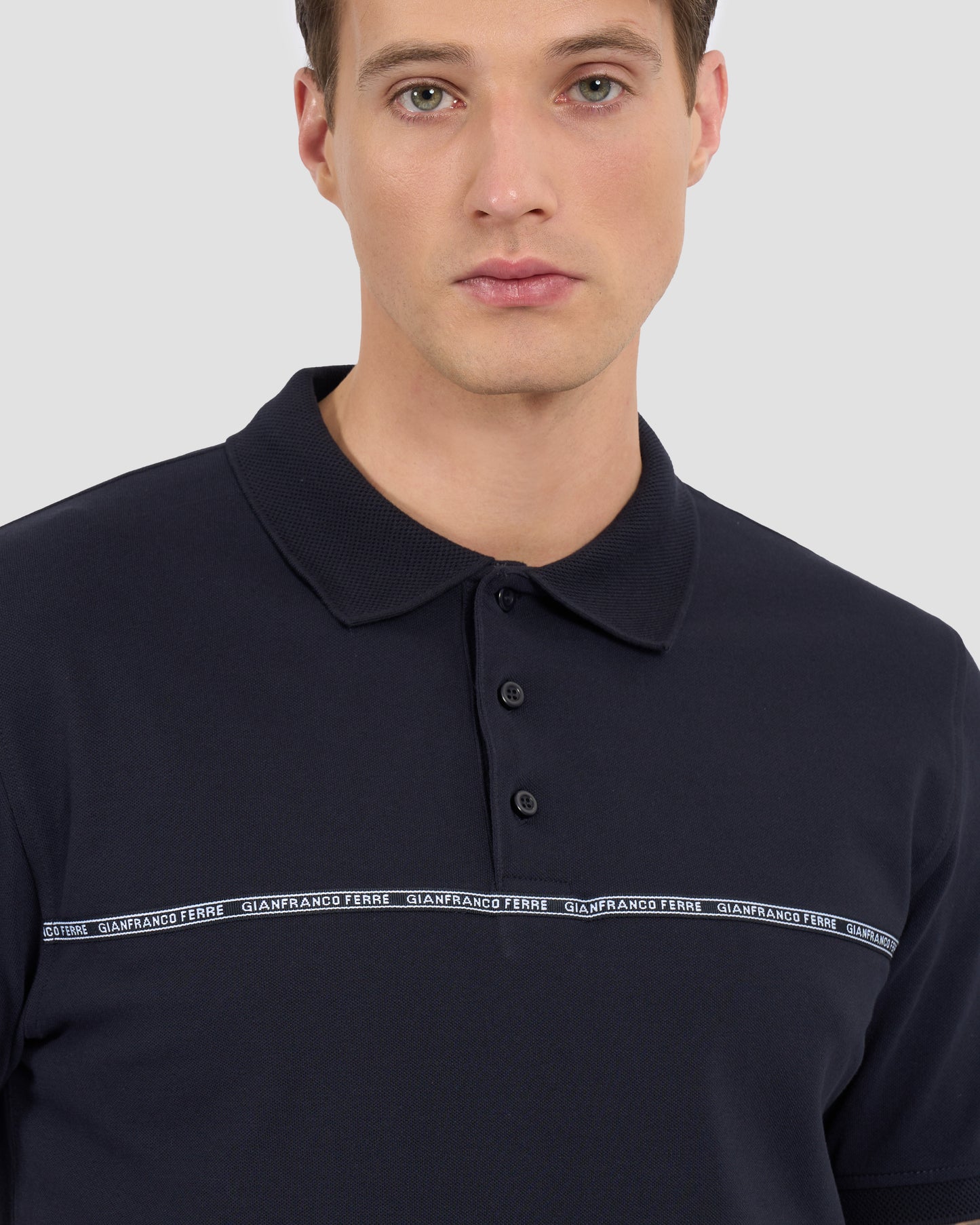 Contrast Brand Taped Polo Shirt
