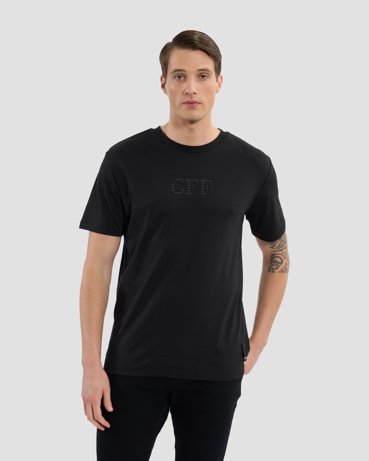 Striped GFF Monogram Print T-Shirt
