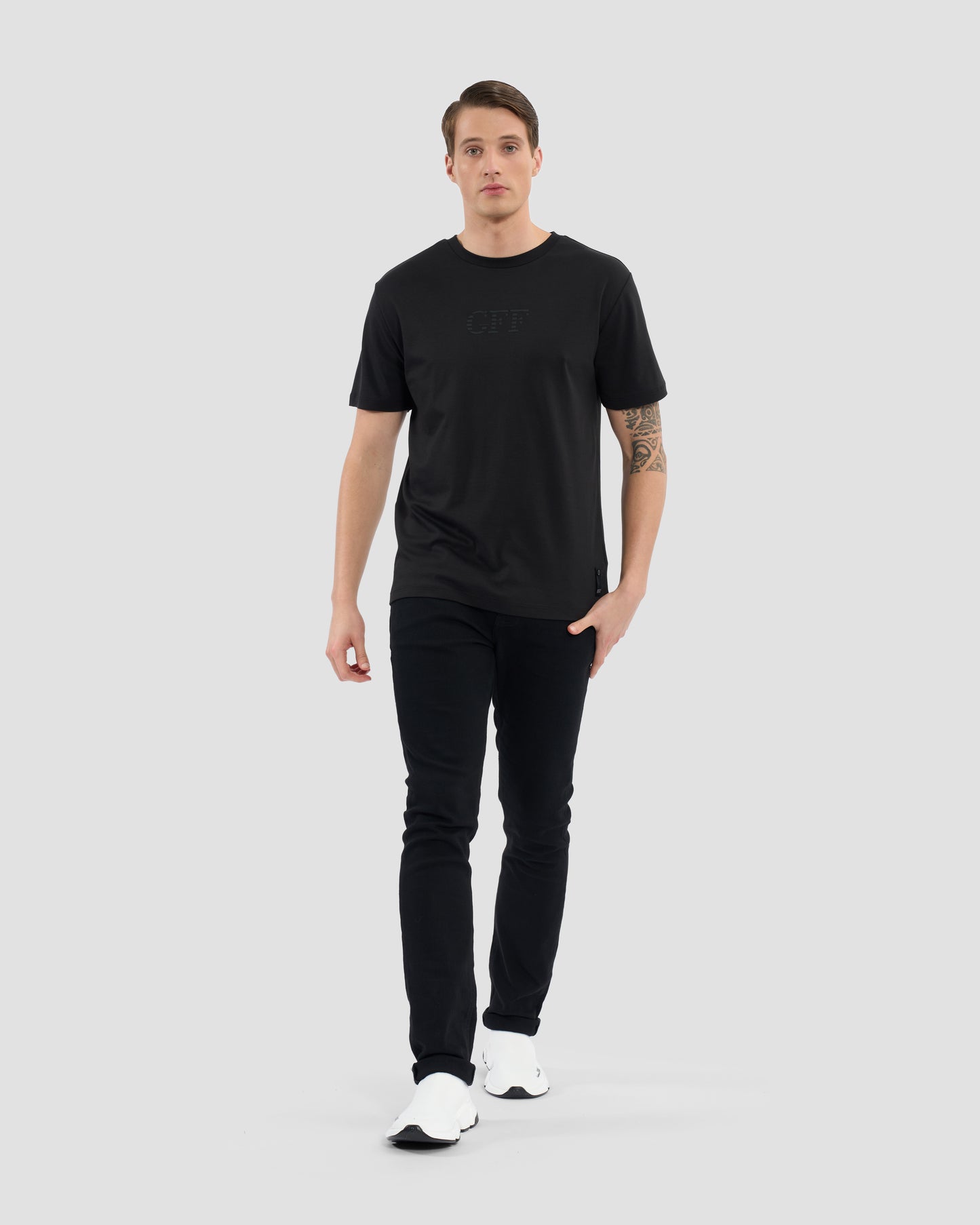 Striped GFF Monogram Print T-Shirt