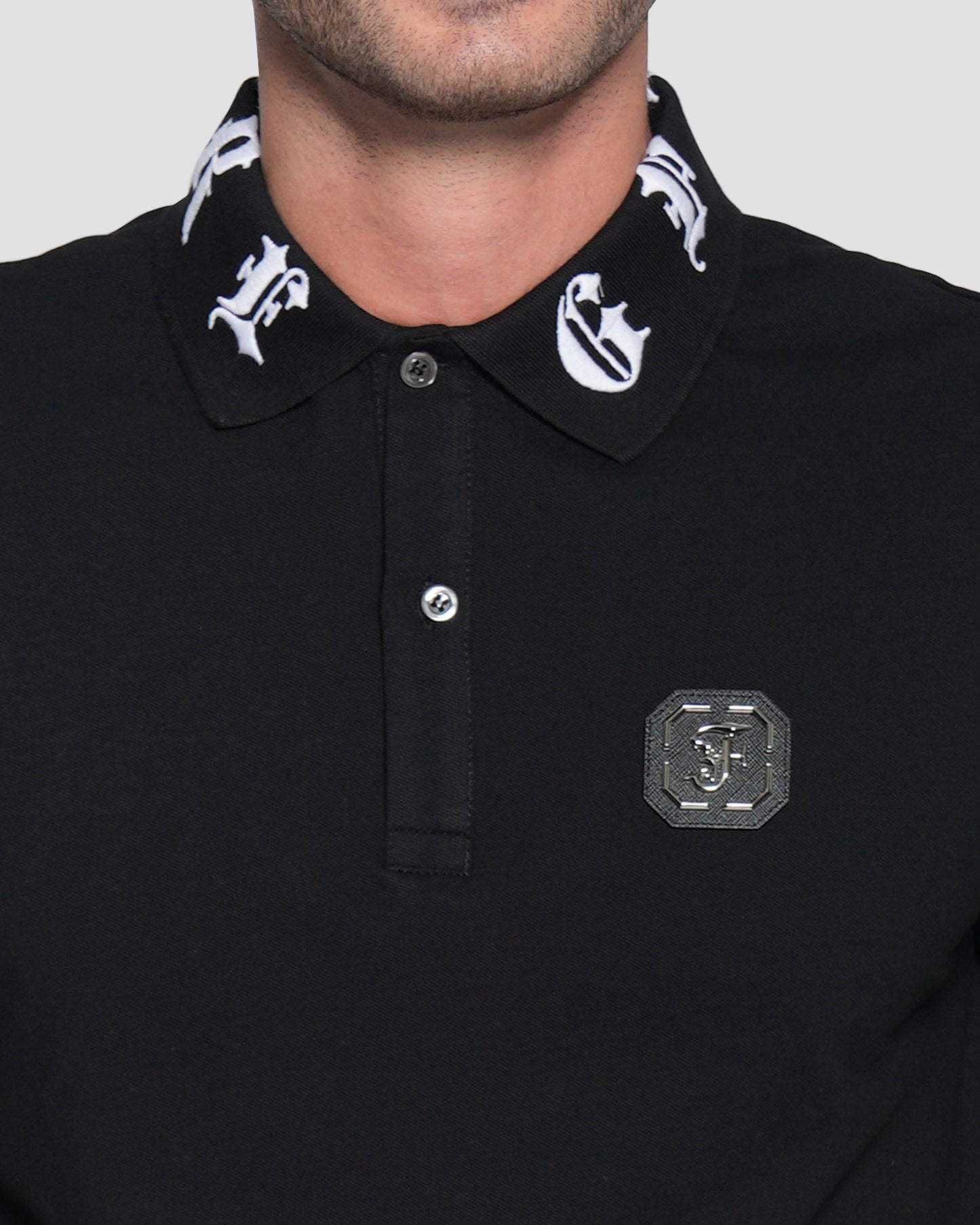 Gothic Logo-Embroidered Collar Polo shirt