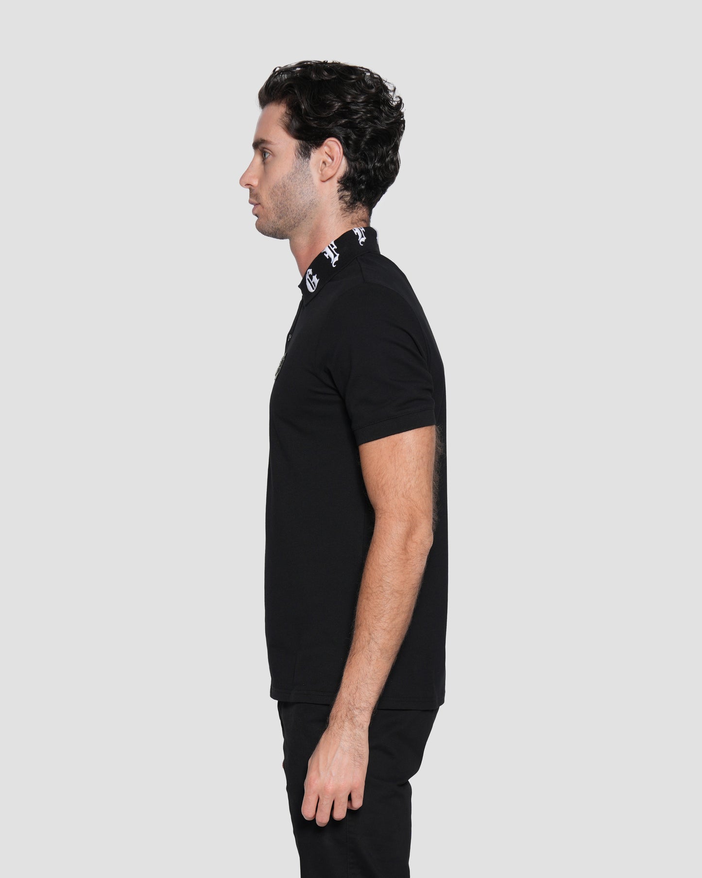 Gothic Logo-Embroidered Collar Polo shirt