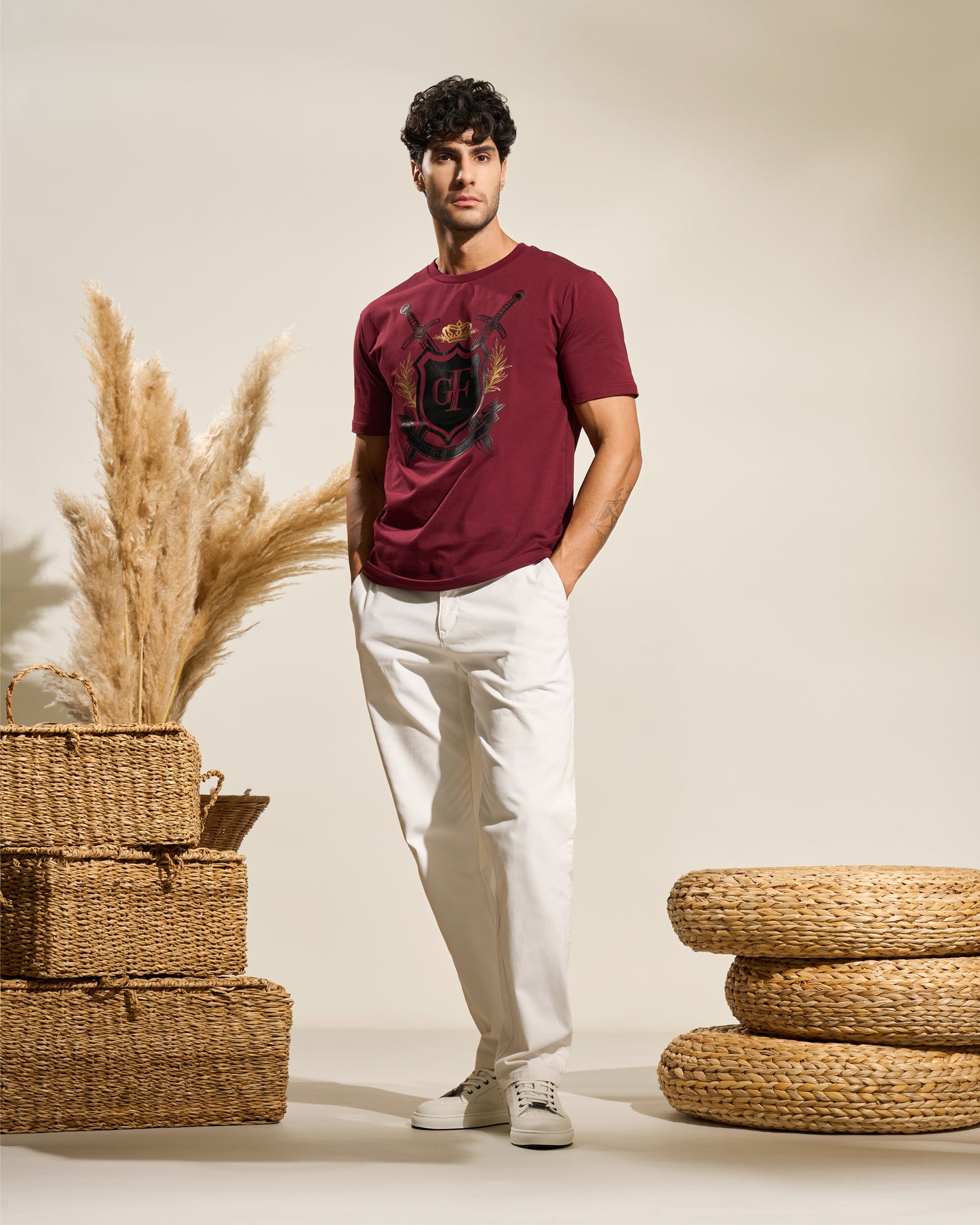 Iconic Shield Leather Print T-Shirt