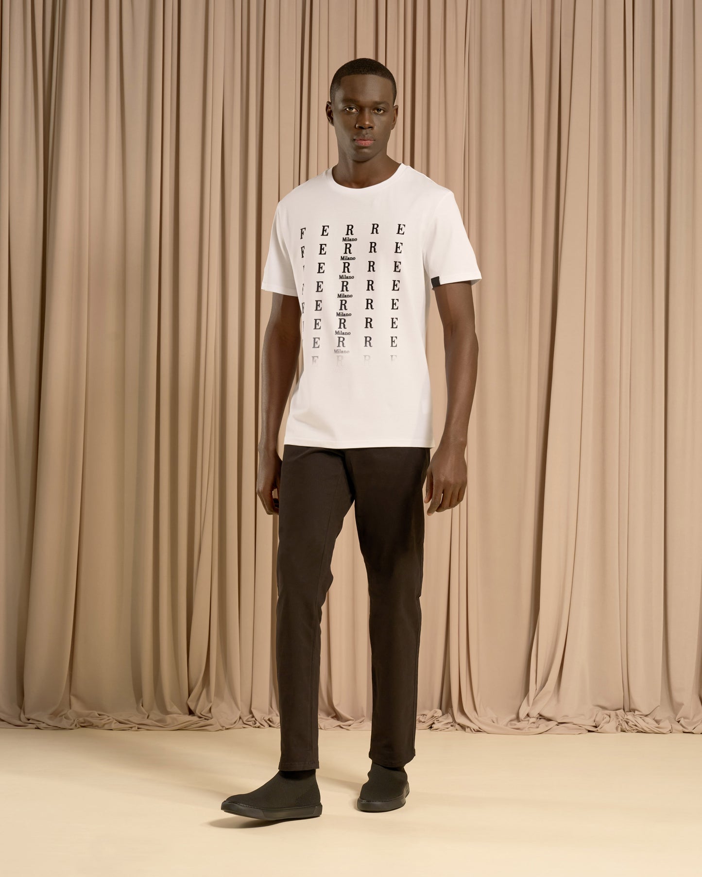 Flock Print Cotton T-Shirt