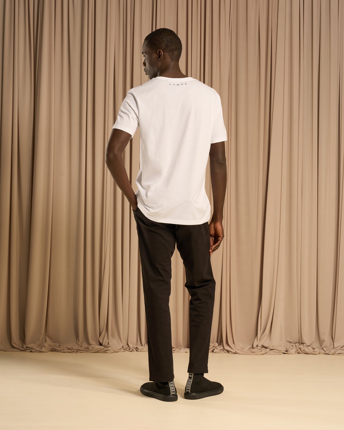 Flock Print Cotton T-Shirt