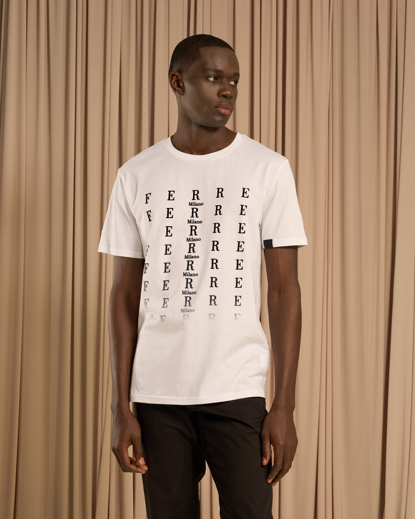 Flock Print Cotton T-Shirt