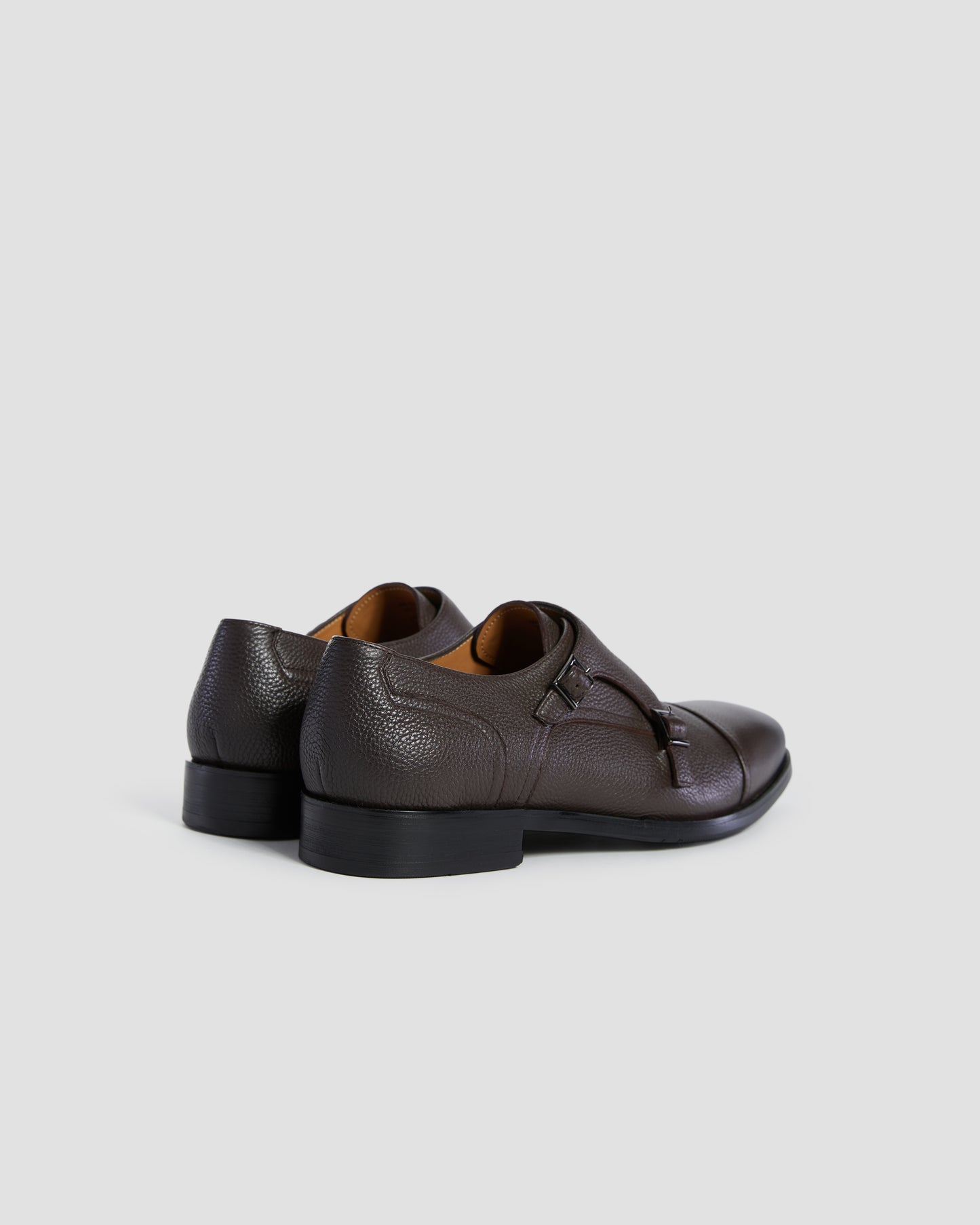 Pebbled Finish Monk Shoes