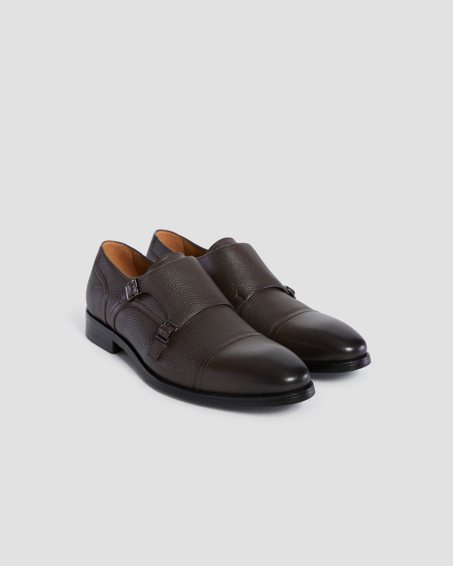 Pebbled Finish Monk Shoes