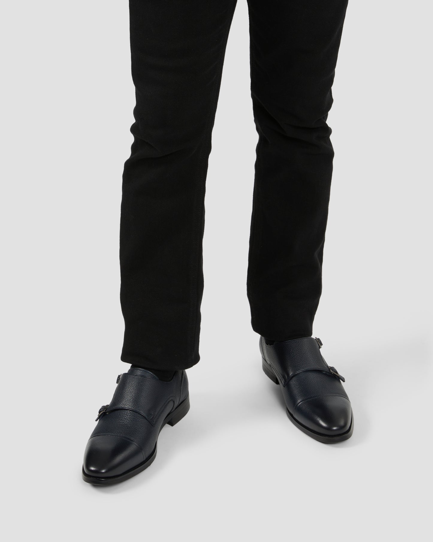 Pebbled Finish Monk Shoes