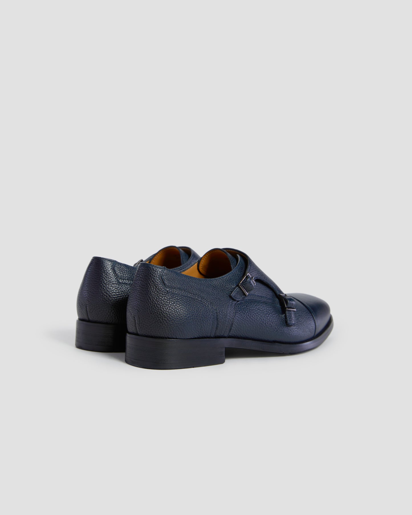 Pebbled Finish Monk Shoes