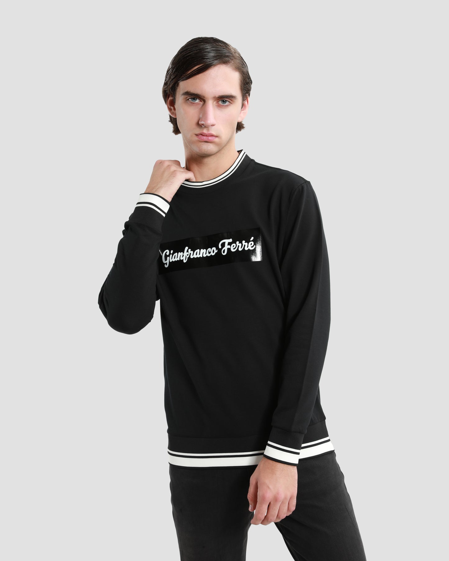 Contrast Ribbing Sweatshirt
