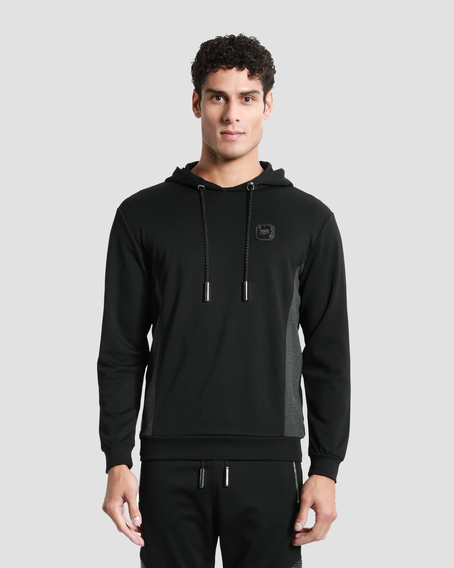 Melange Paneled Hoodie Jacket