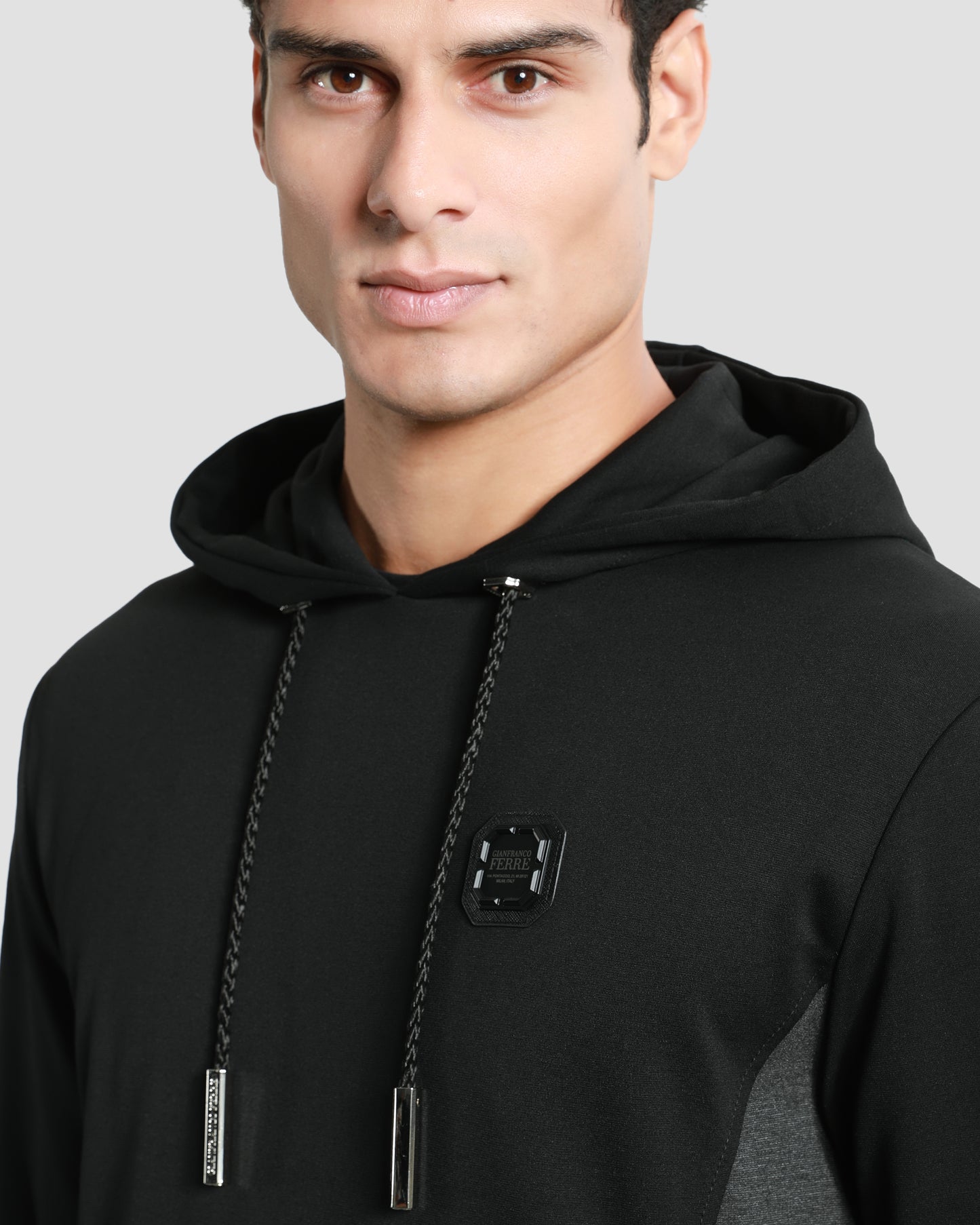 Melange Paneled Hoodie Jacket