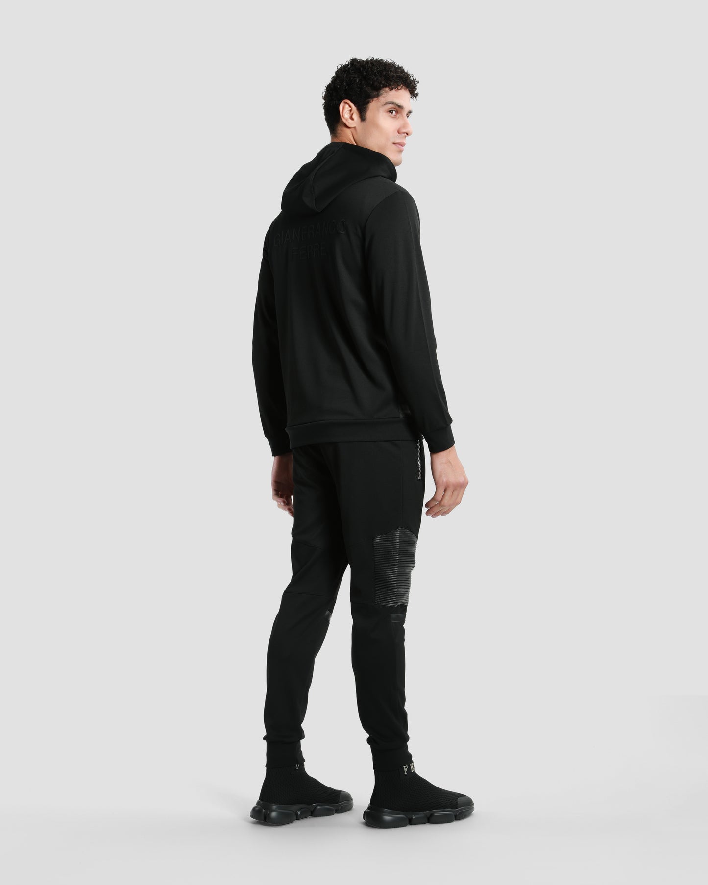 Melange Paneled Hoodie Jacket