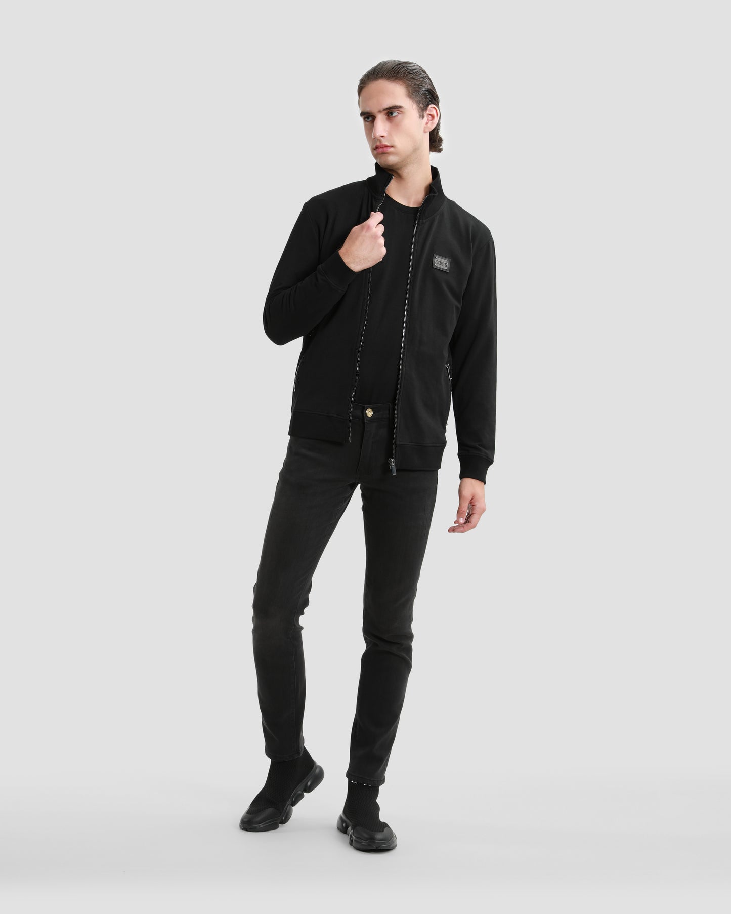 Black Embroidered Back Tracksuit Jacket