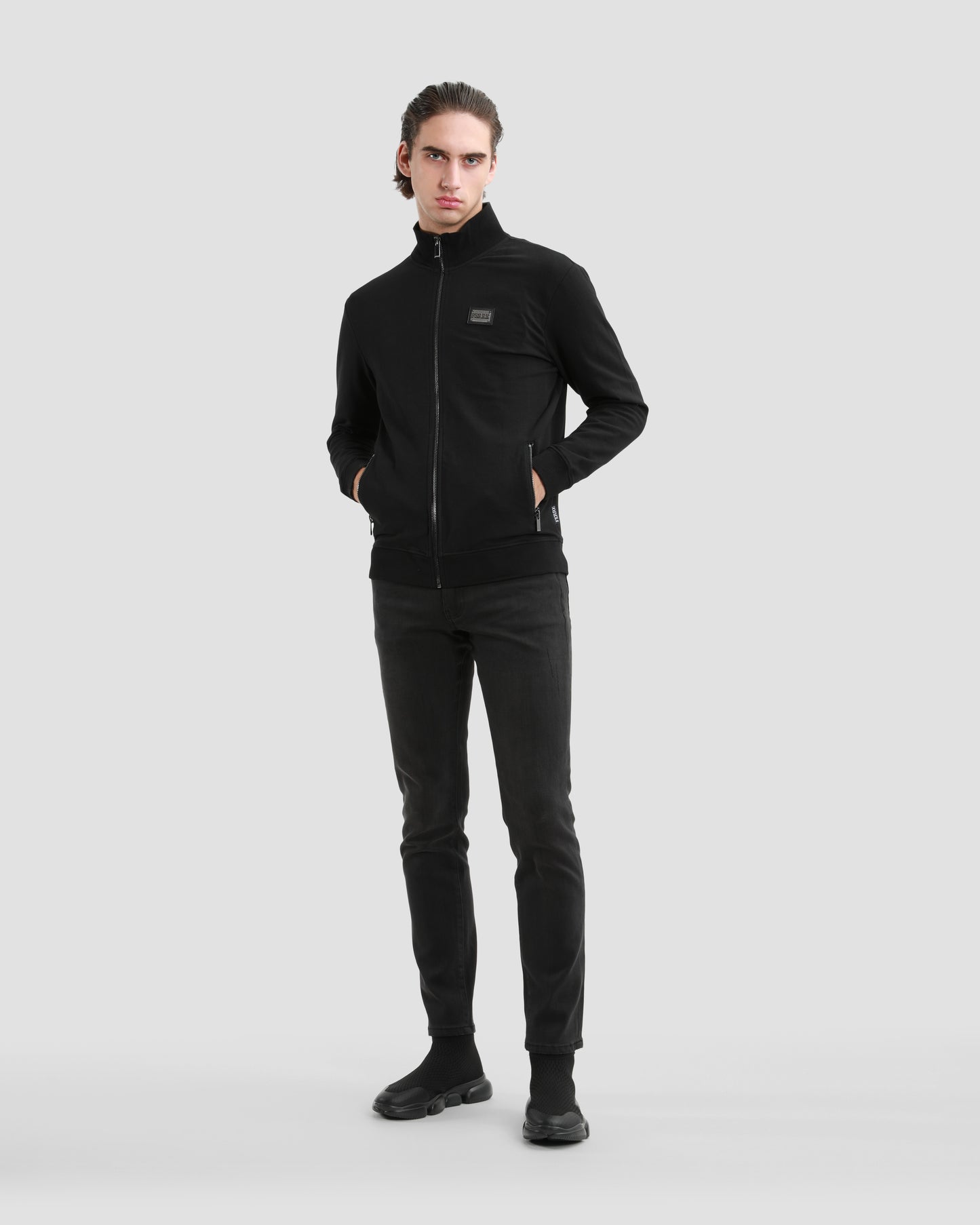 Black Embroidered Back Tracksuit Jacket