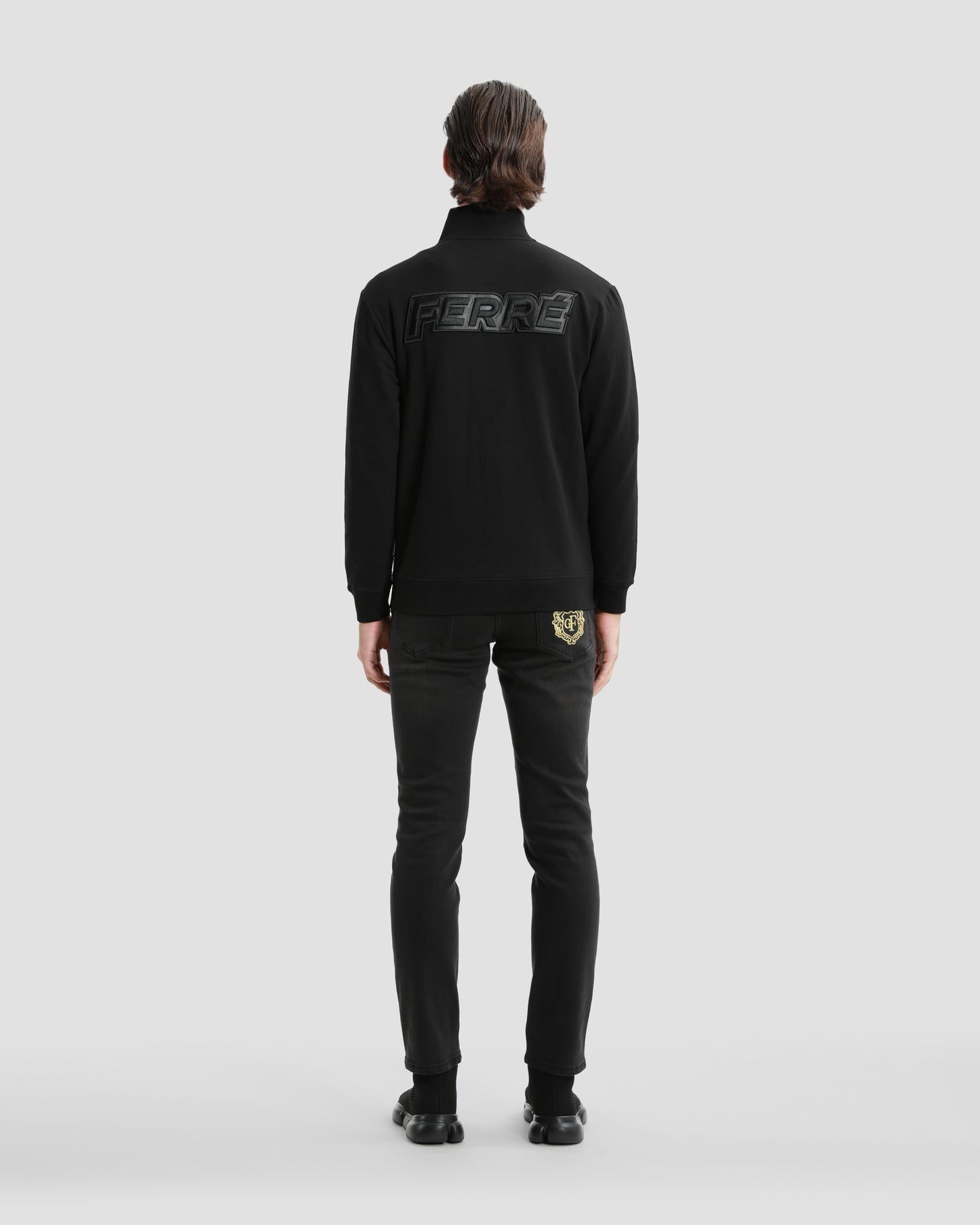 Black Embroidered Back Tracksuit Jacket