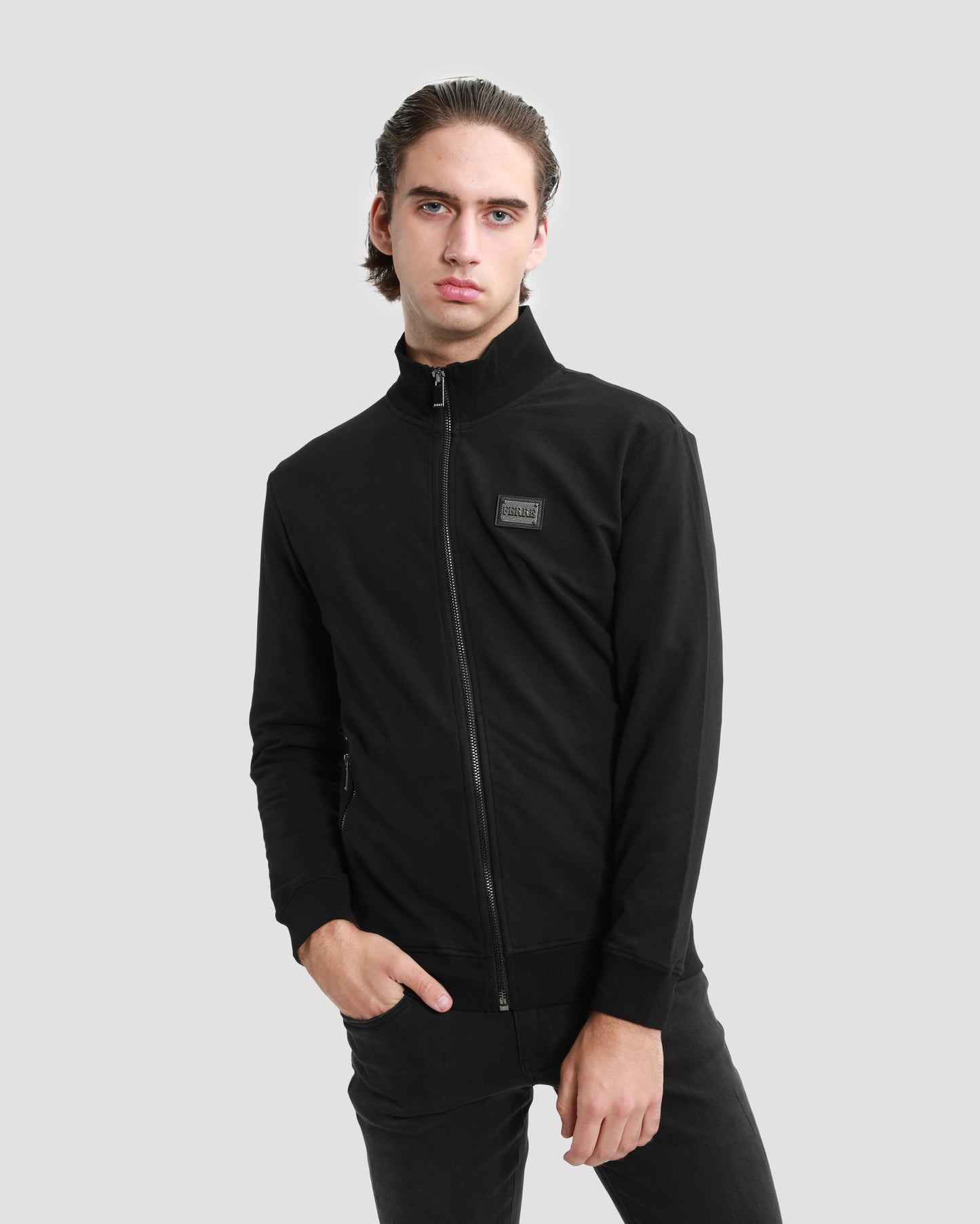 Black Embroidered Back Tracksuit Jacket