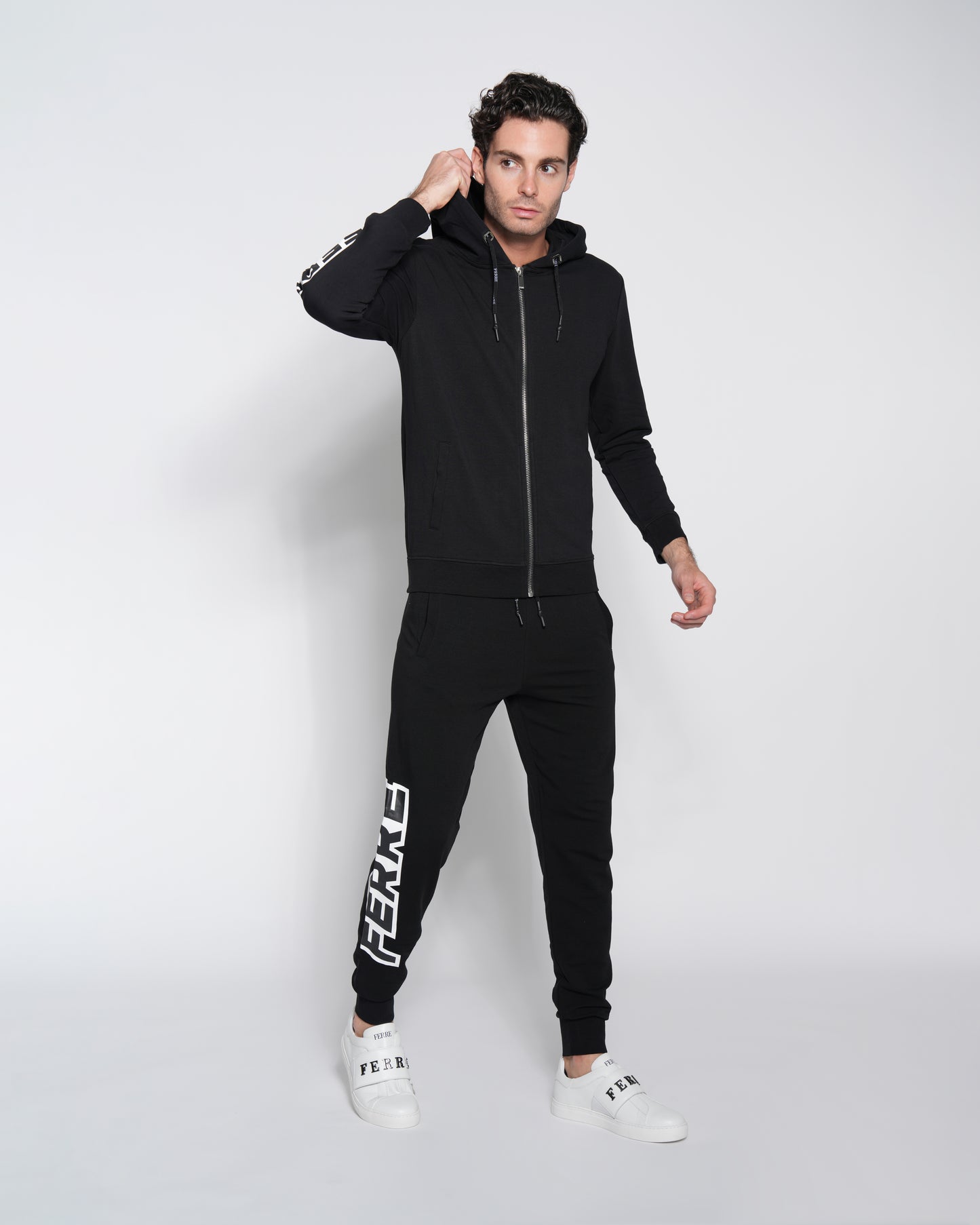 Printed Logo Zip up Hoodie Jacket