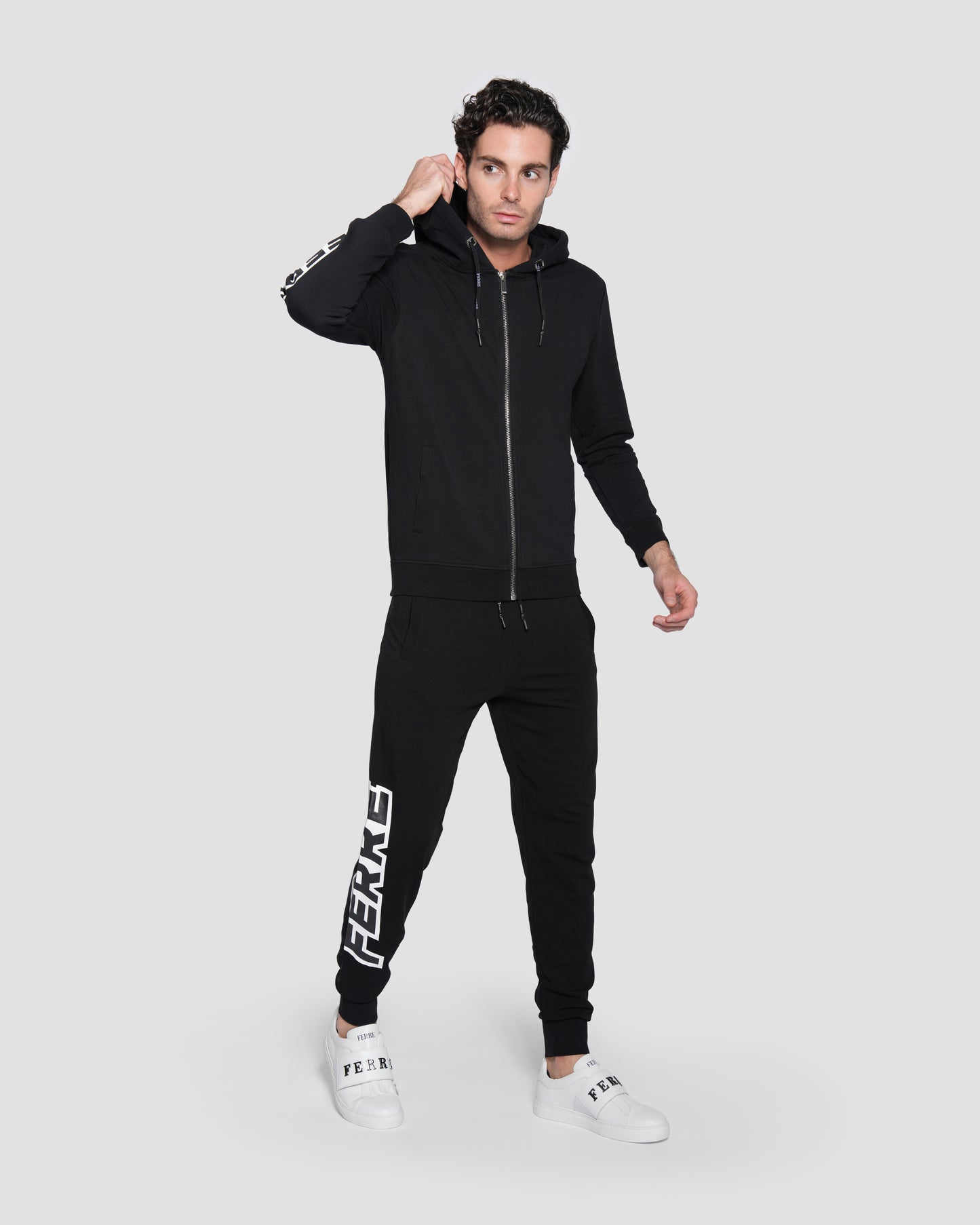Printed Logo Zip Hoodie Jacket
