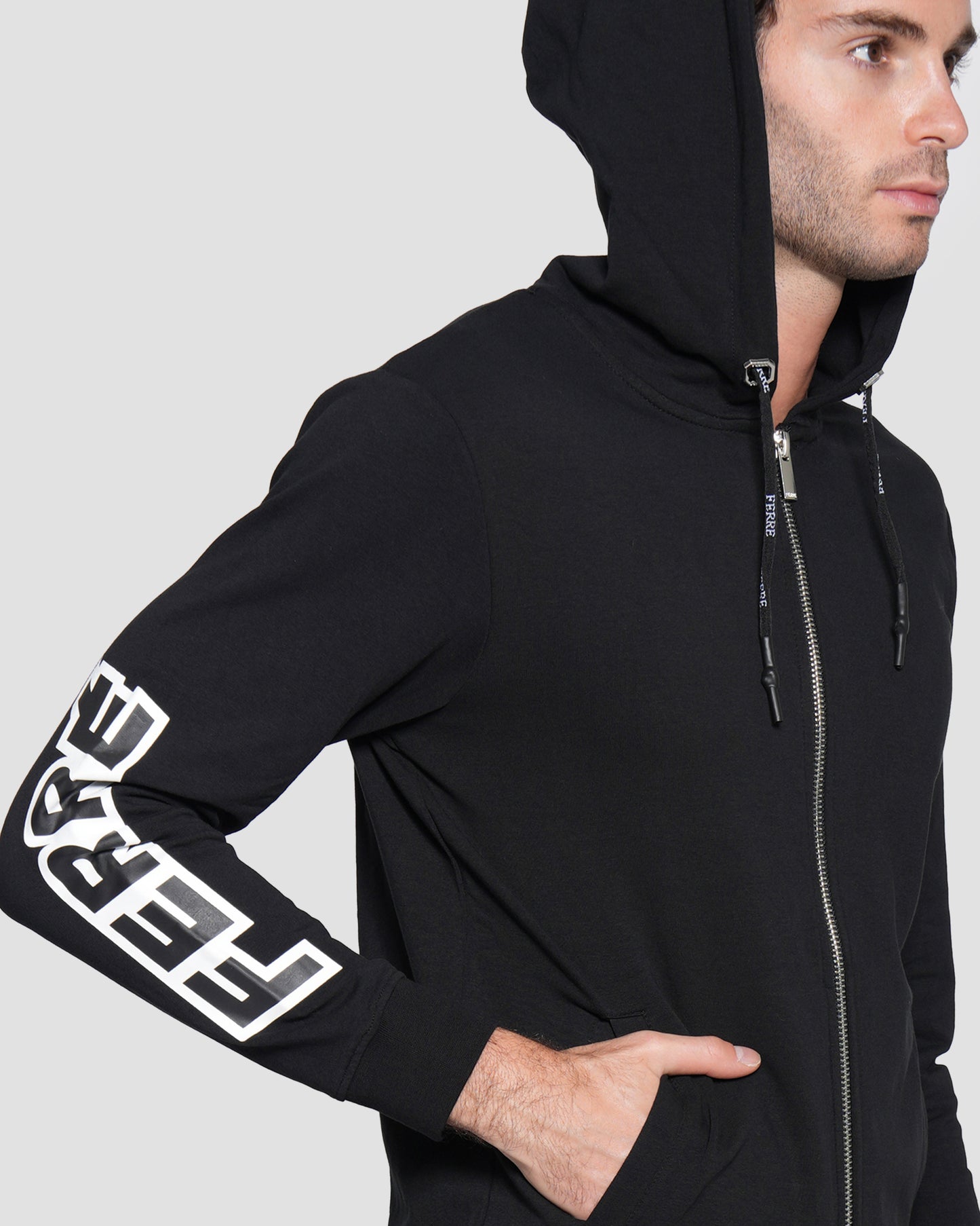 Printed Logo Zip Hoodie Jacket