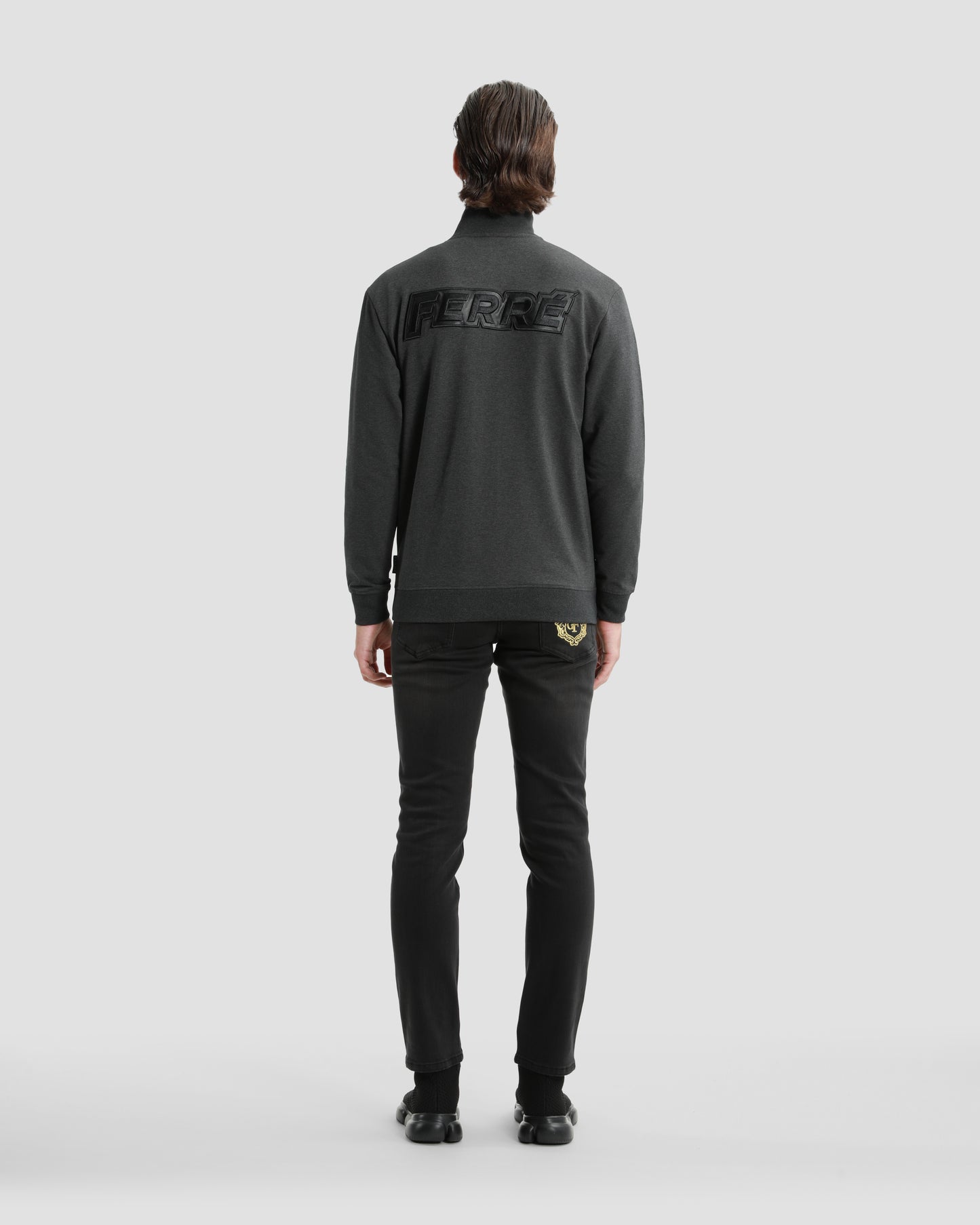 Grey Embroidered Back Tracksuit Jacket